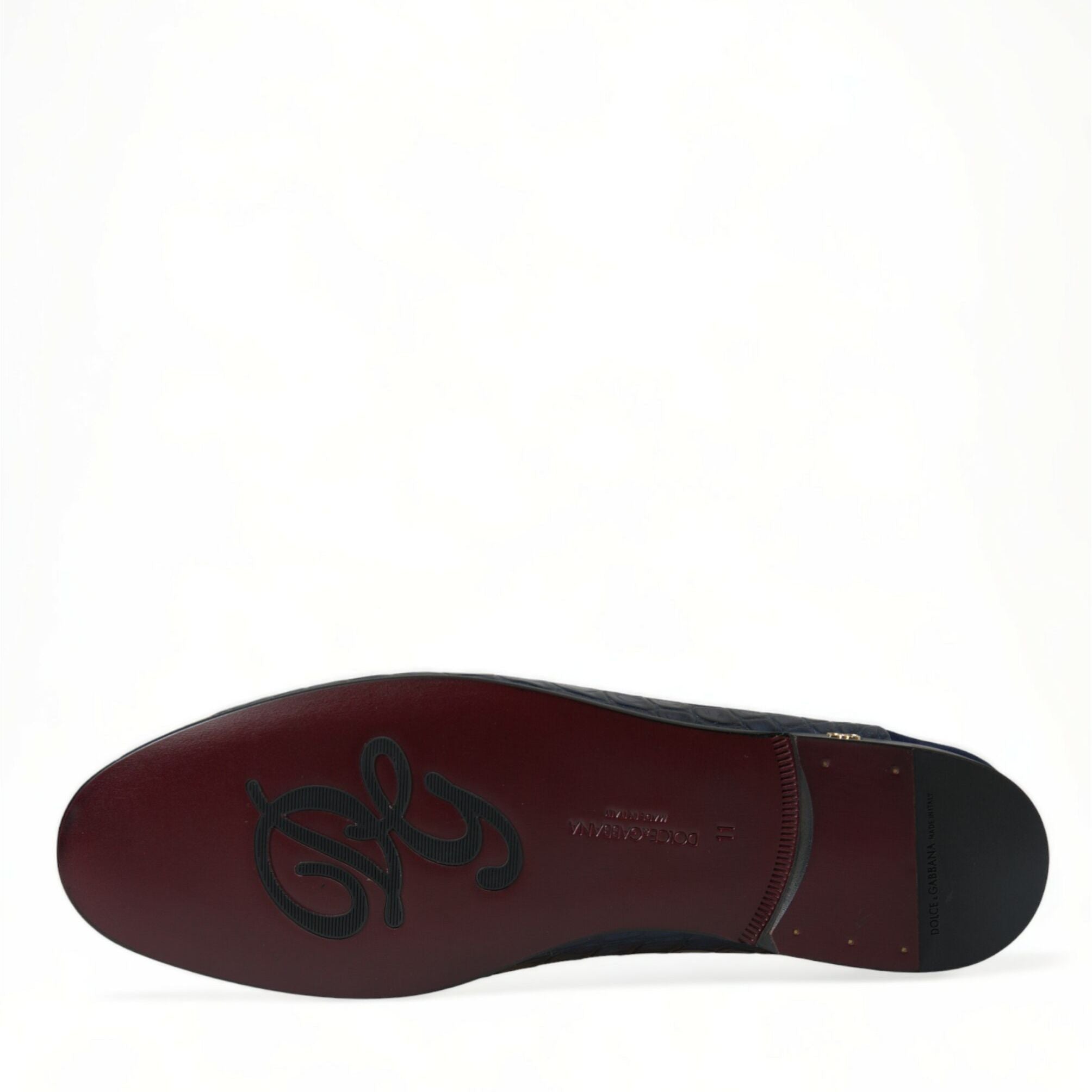 Dolce & Gabbana Blue Crocodile Leather Loafers Slip On Shoes