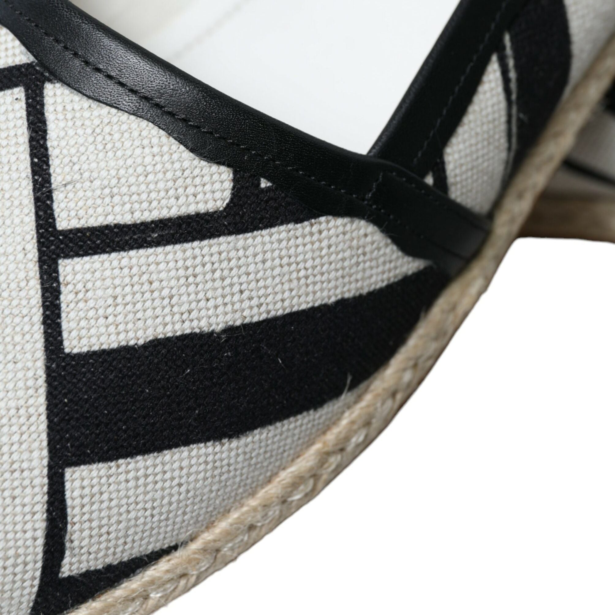 Dolce & Gabbana Beige Black Striped Canvas Espadrilles MONDELLO Shoes