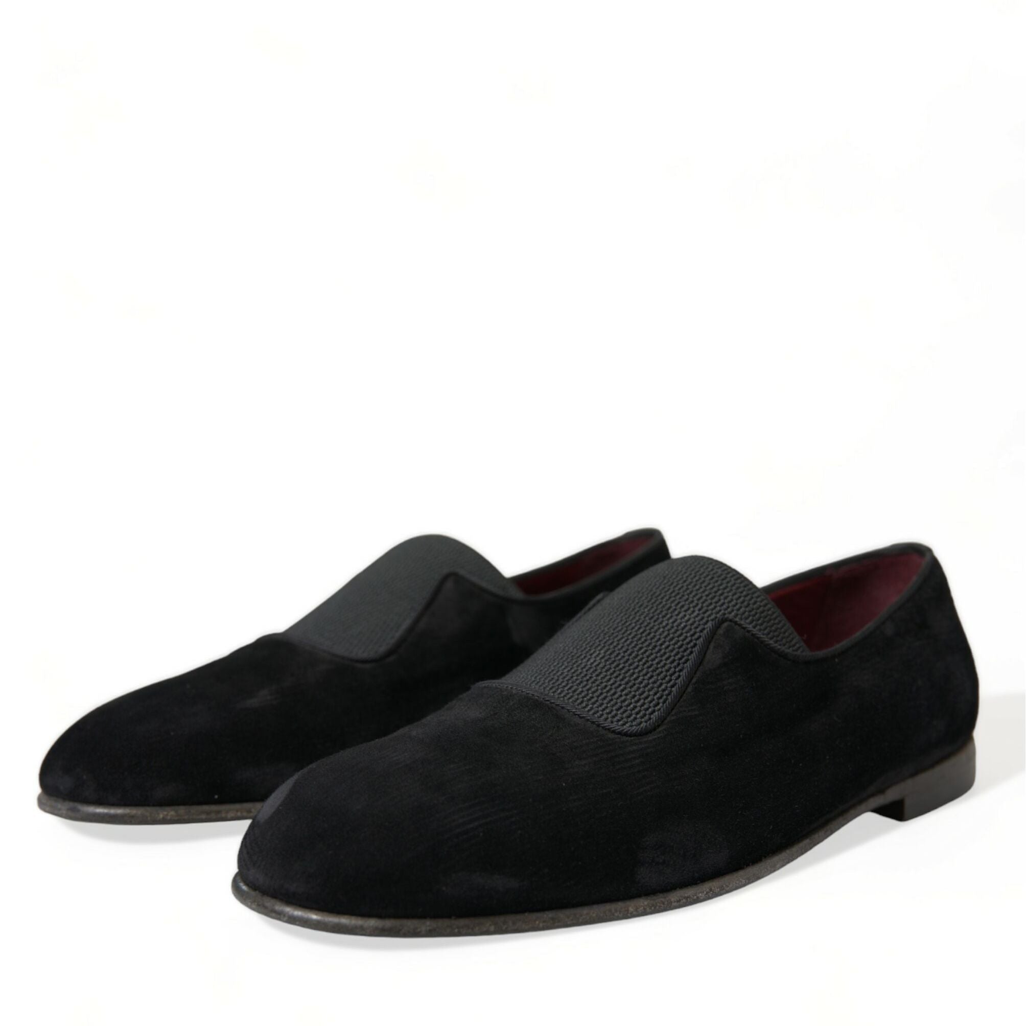 Dolce & Gabbana Black RUNWAY Velour AMALFI Loafers Shoes