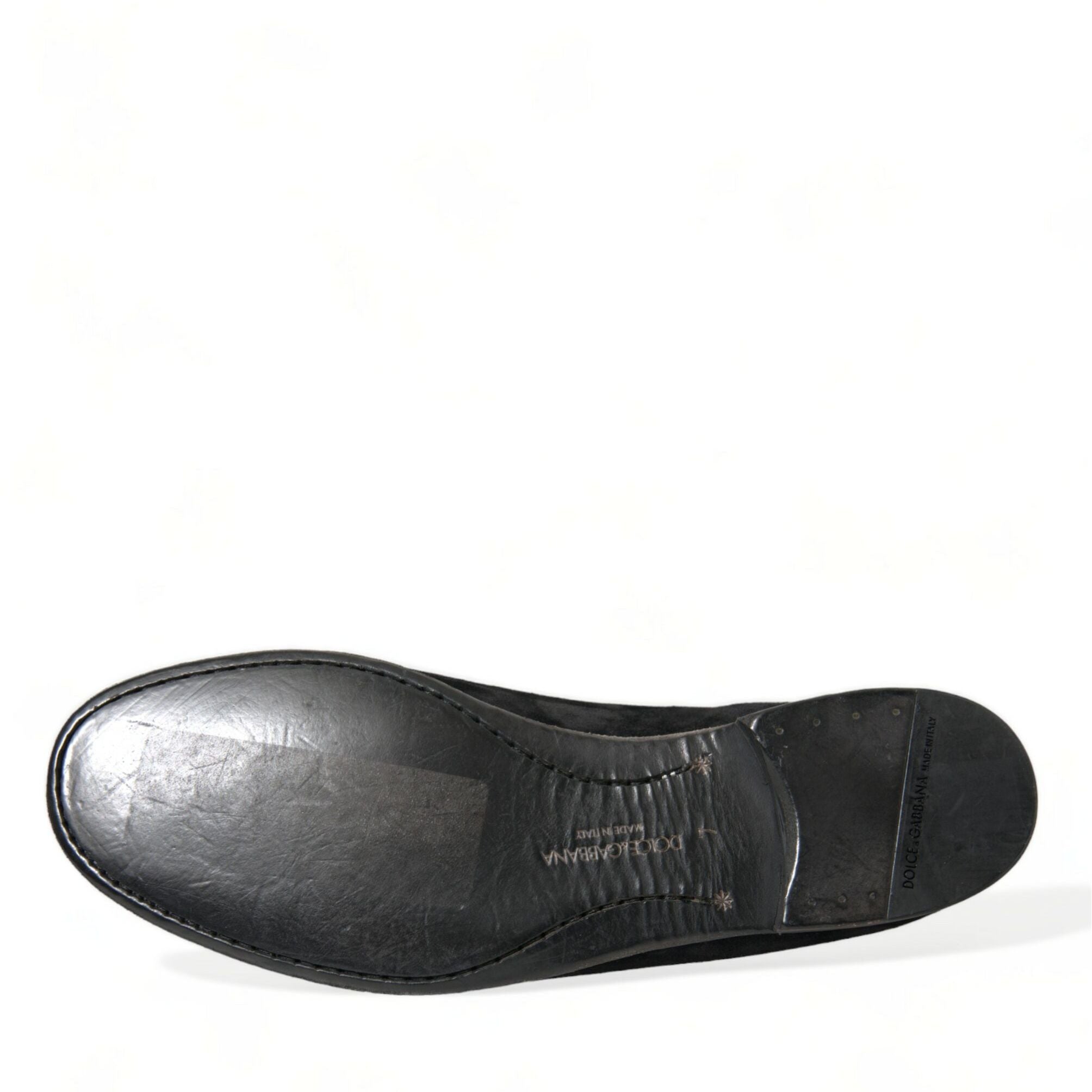 Dolce & Gabbana Black RUNWAY Velour AMALFI Loafers Shoes