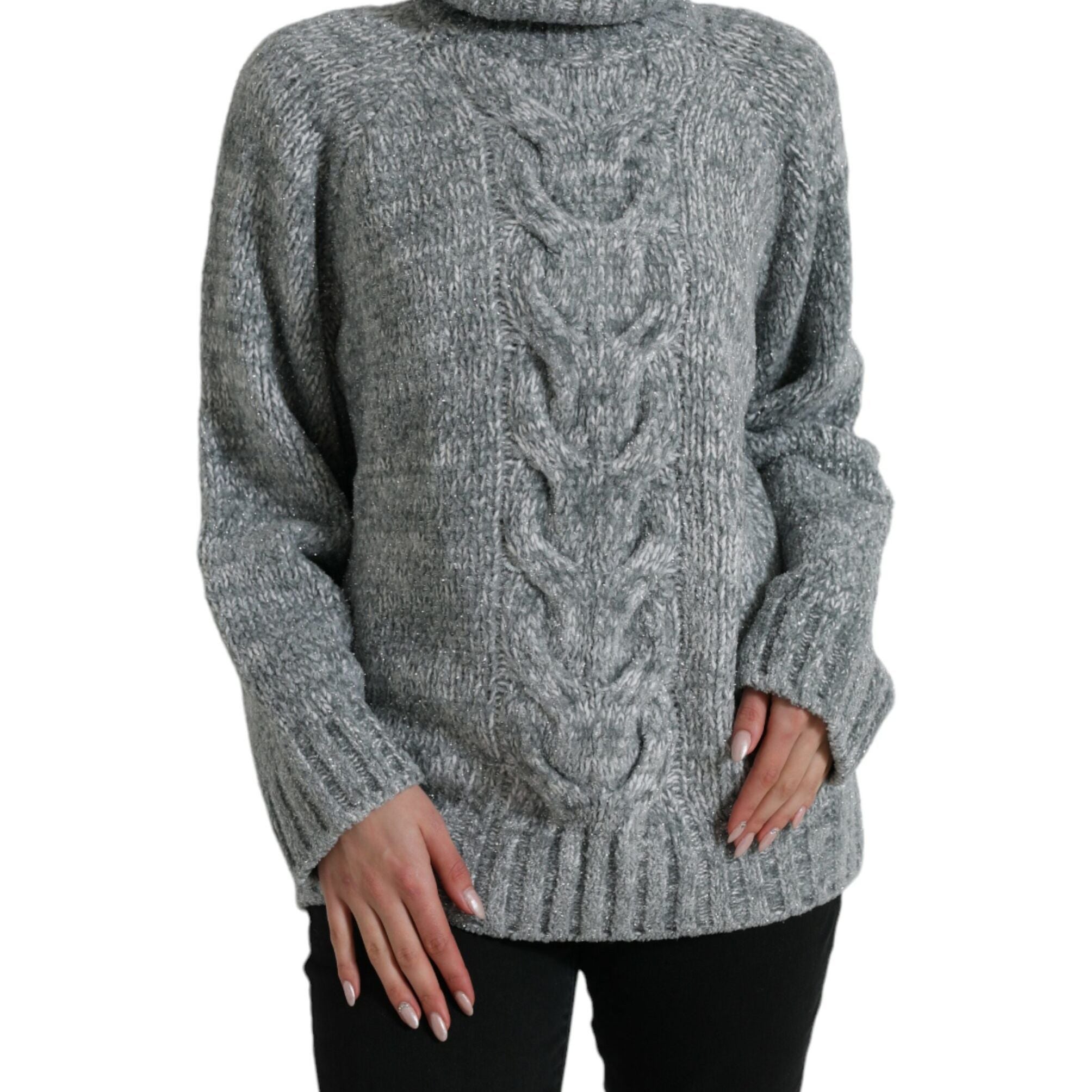 Dolce & Gabbana Gray Cashmere Turtle Neck Pullover Sweater