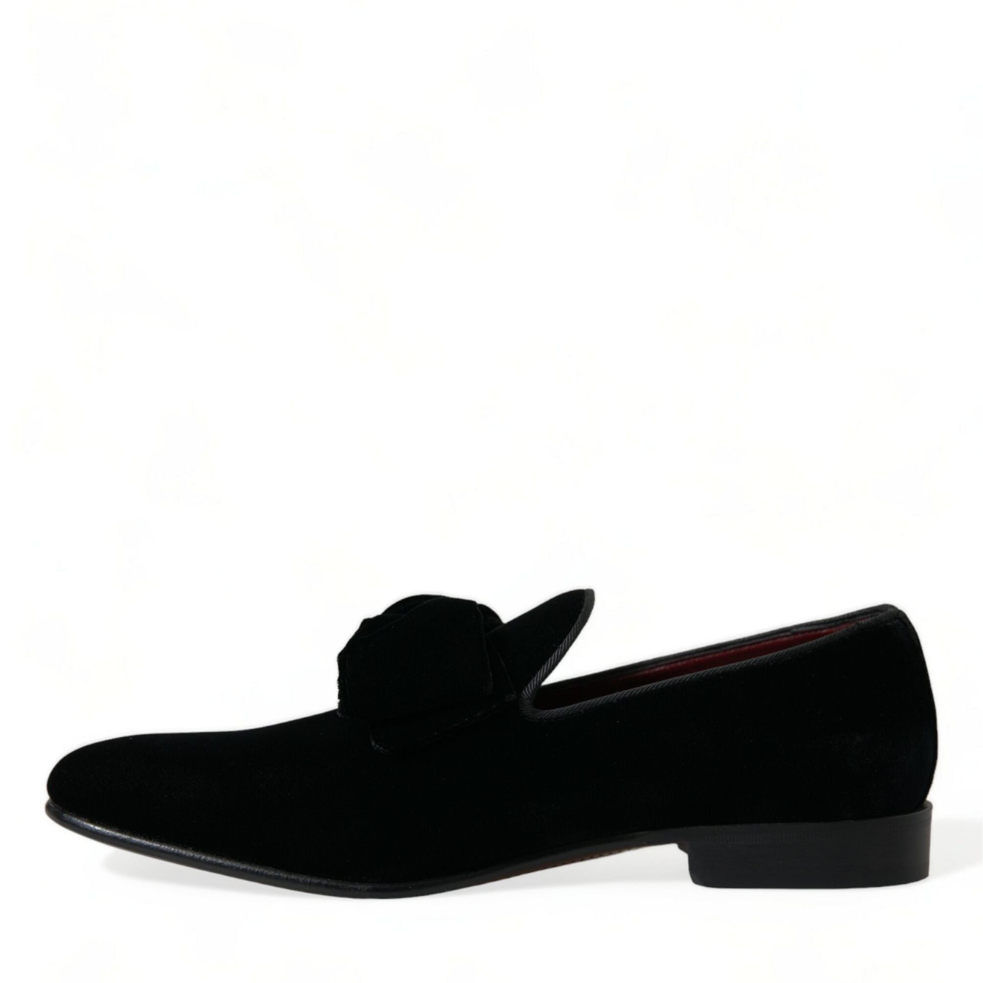 Dolce & Gabbana Black Velvet Loafers Formal Dress Shoes
