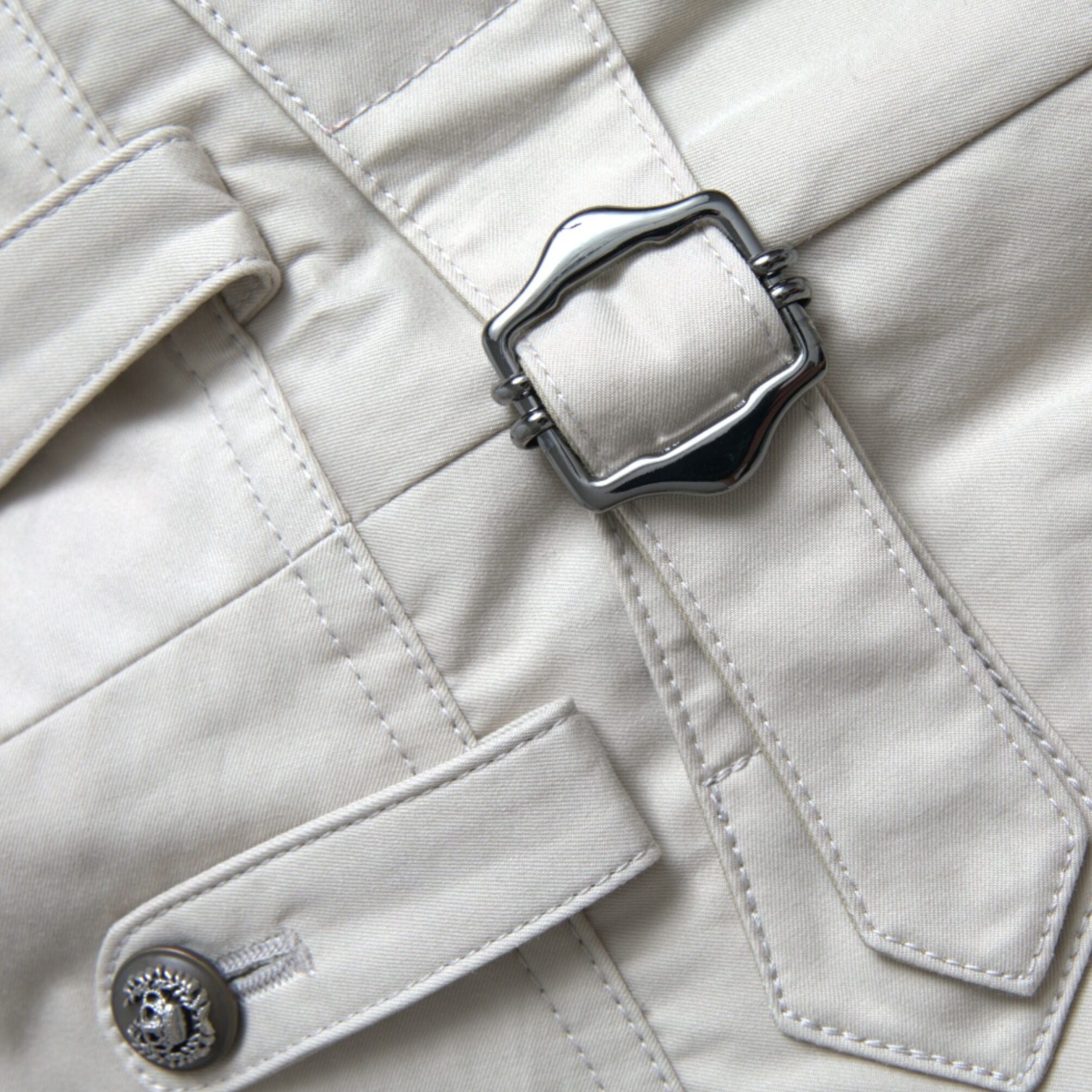 Dolce & Gabbana Beige Cotton High Waist Tapered Pants