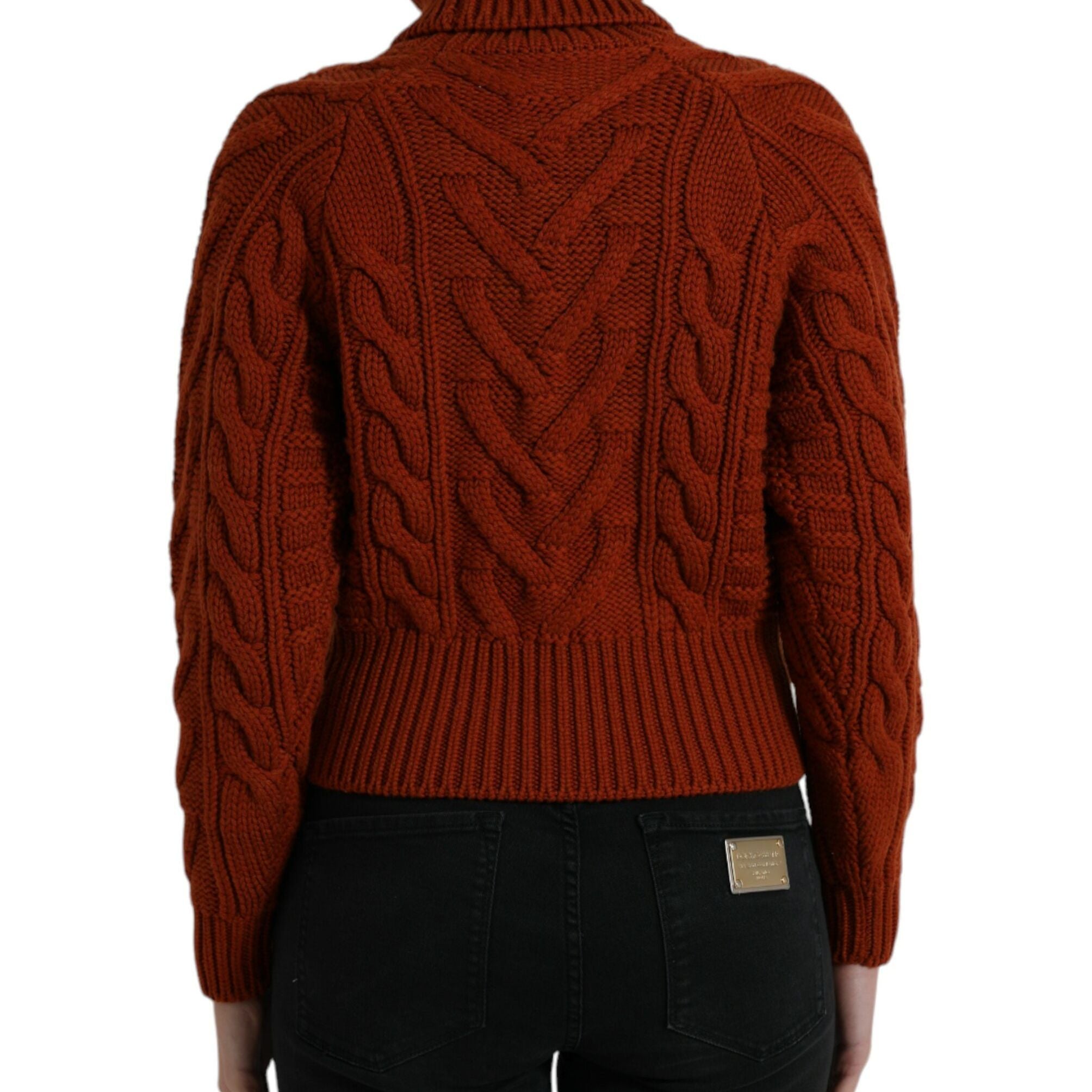 Dolce & Gabbana Brown Wool Knit Turtleneck Pullover Sweater