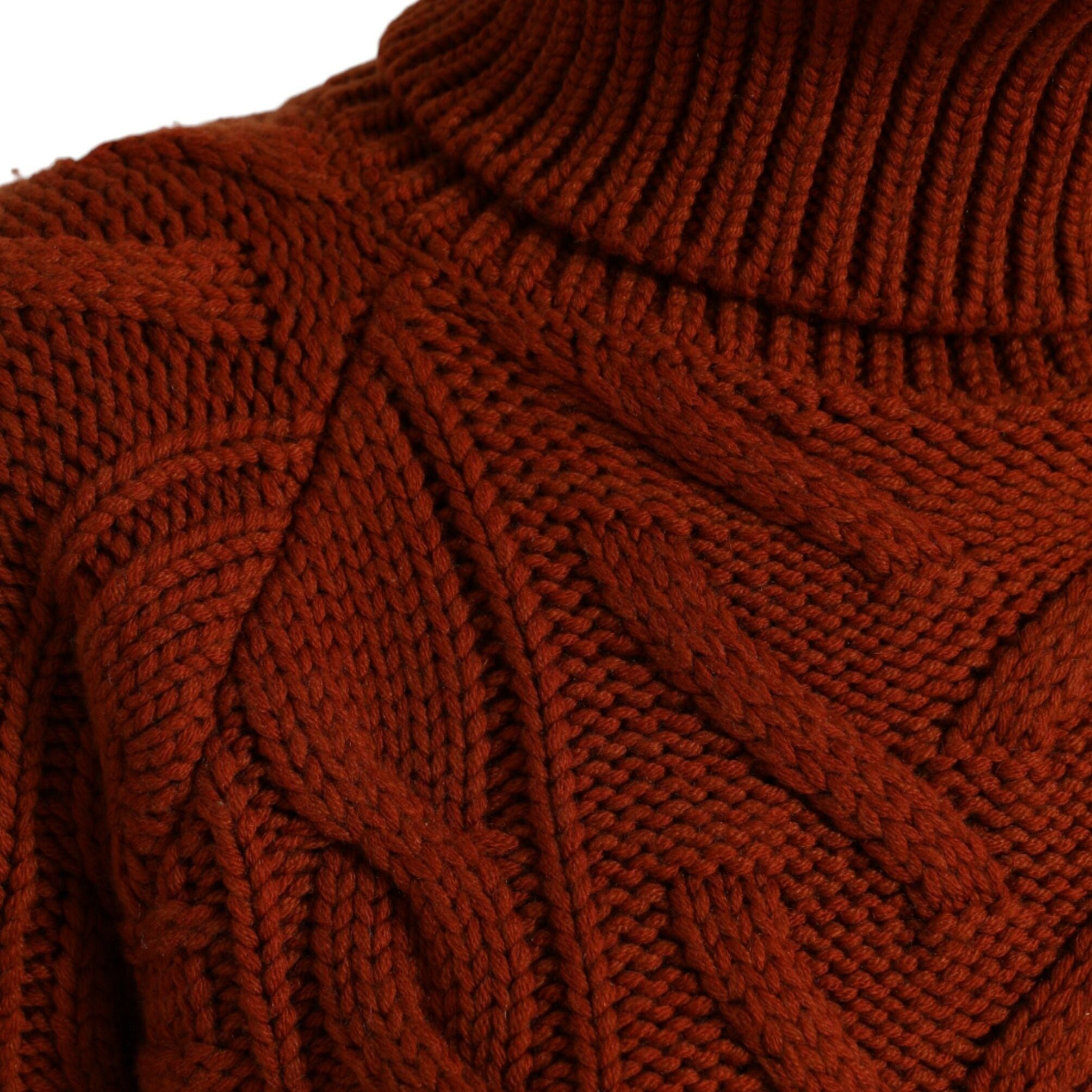 Dolce & Gabbana Brown Wool Knit Turtleneck Pullover Sweater