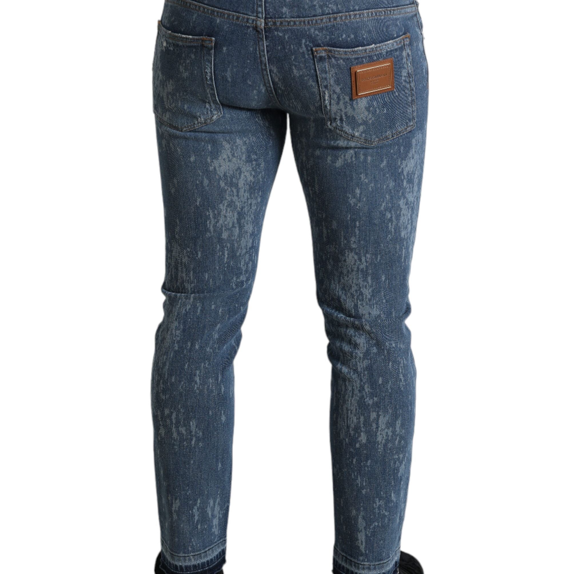 Dolce & Gabbana Blue Washed Skinny Cotton Stretch Denim Jeans