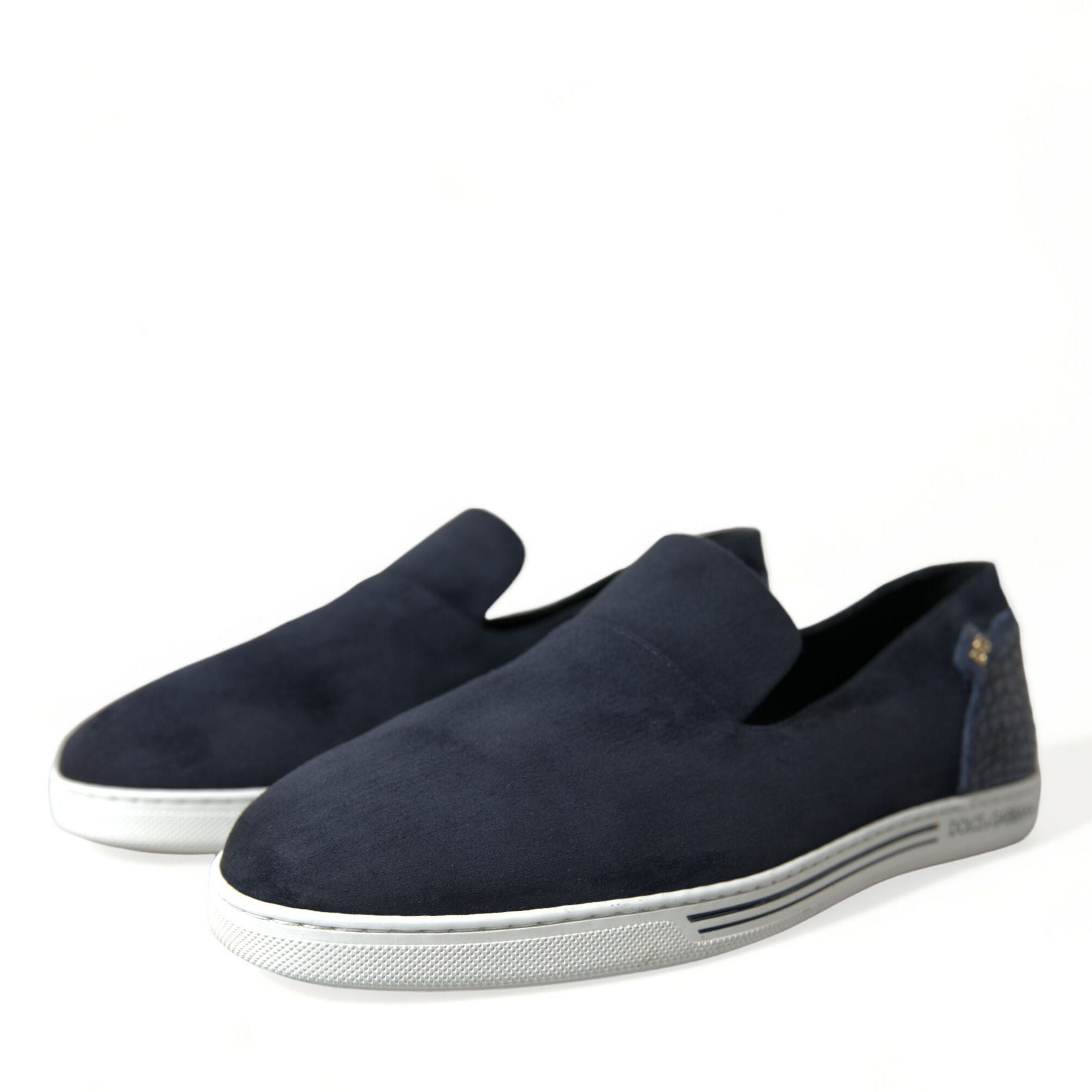 Dolce & Gabbana Blue Suede Caiman Loafers Saint Tropez Shoes