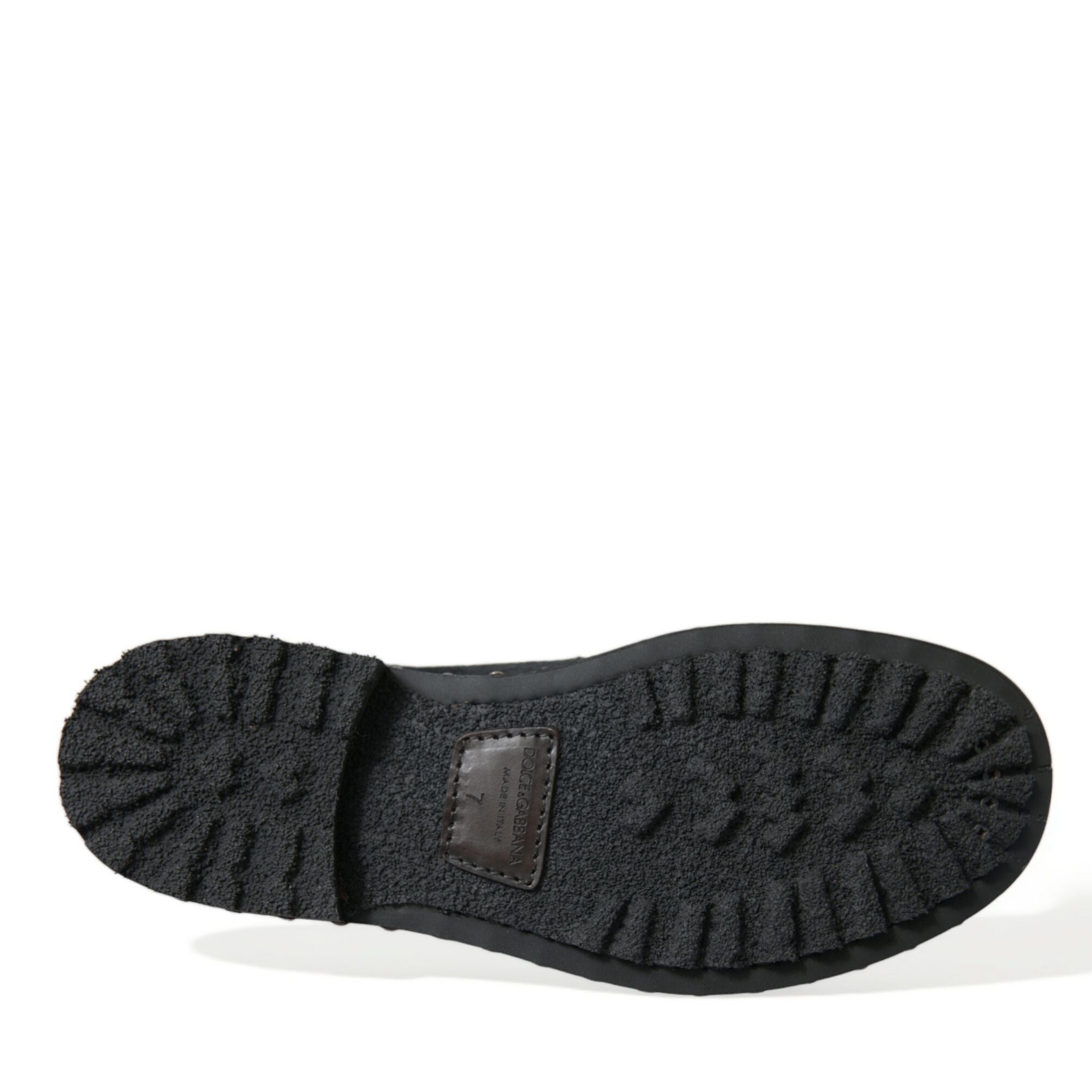 Dolce & Gabbana Black Stable Fur Derby SAN PIETRO Dress Shoes