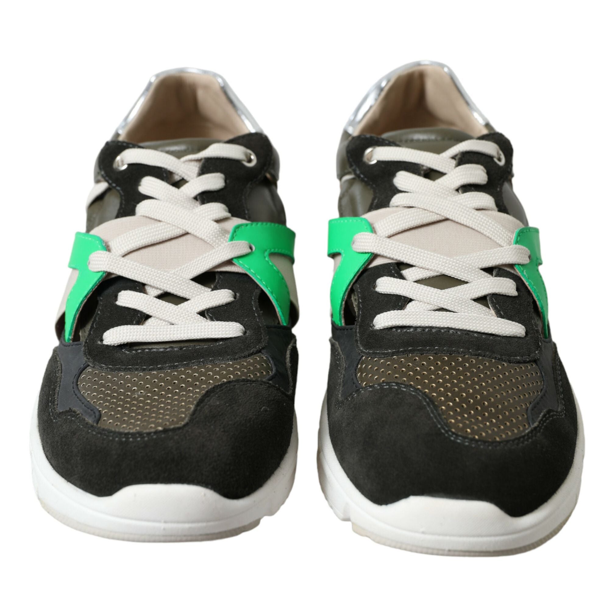 Dolce & Gabbana Multicolor Leather Suede Low Top Sneakers Shoes