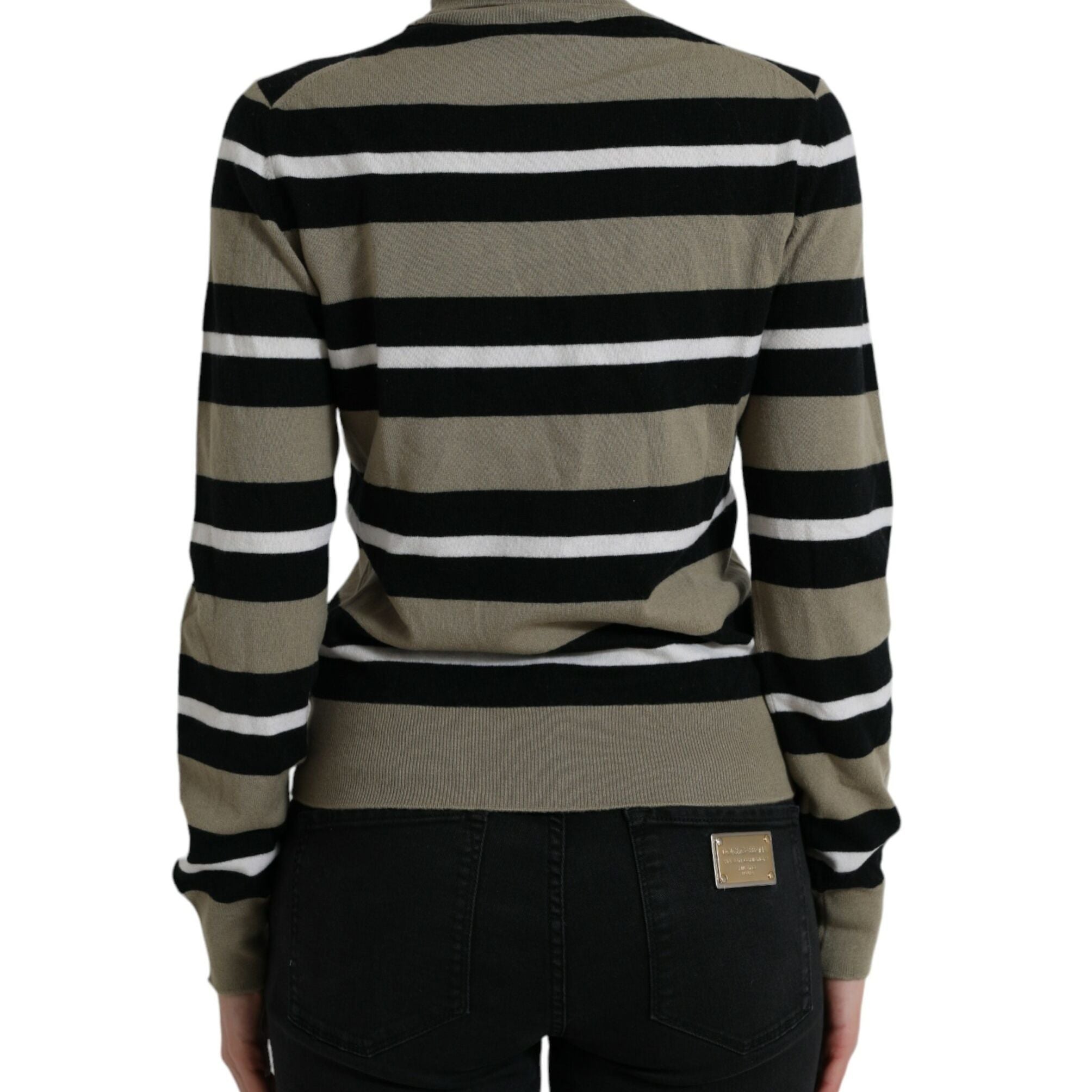 Dolce & Gabbana Multicolor Stripe Wool Logo Pullover Sweater
