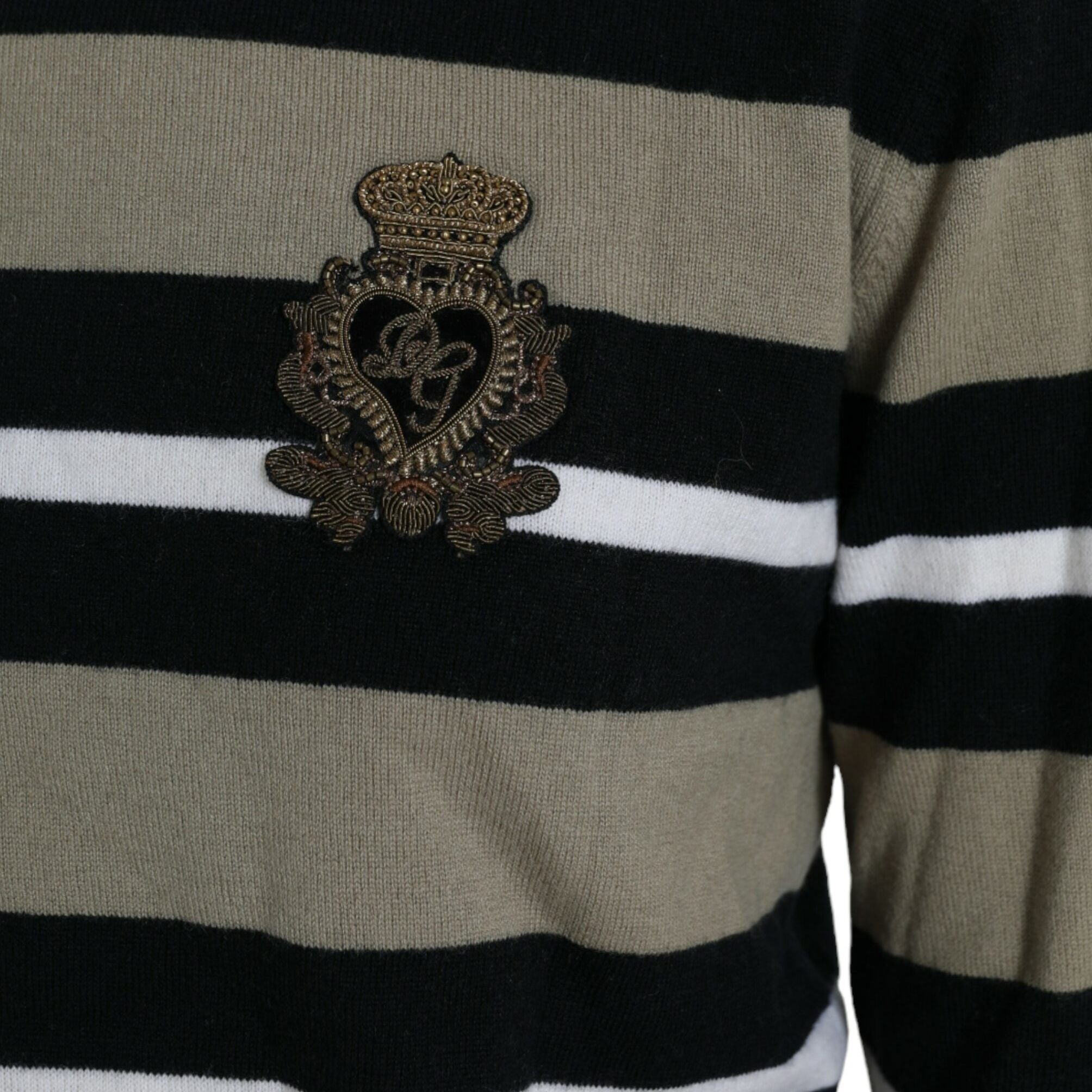 Dolce & Gabbana Multicolor Stripe Wool Logo Pullover Sweater