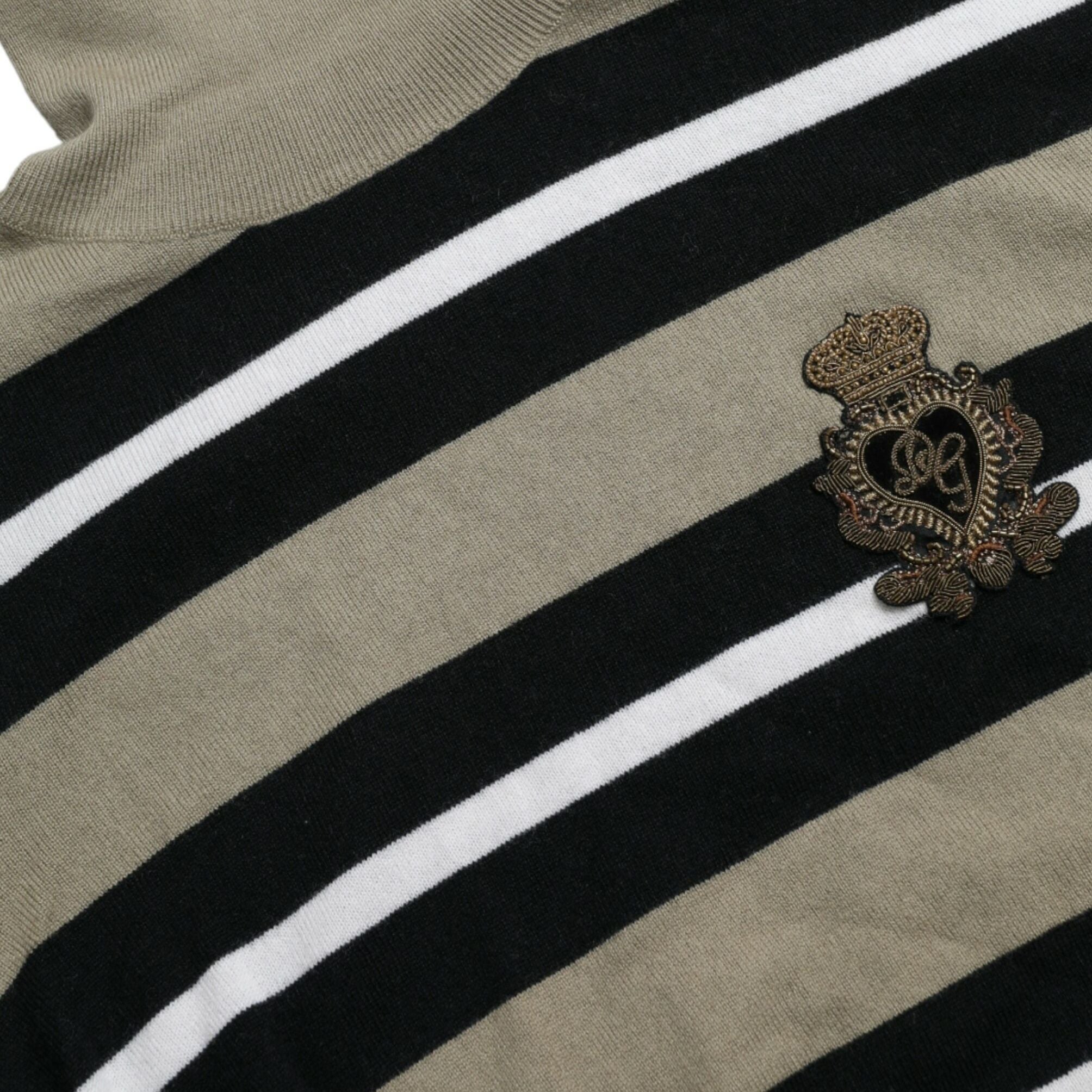 Dolce & Gabbana Multicolor Stripe Wool Logo Pullover Sweater