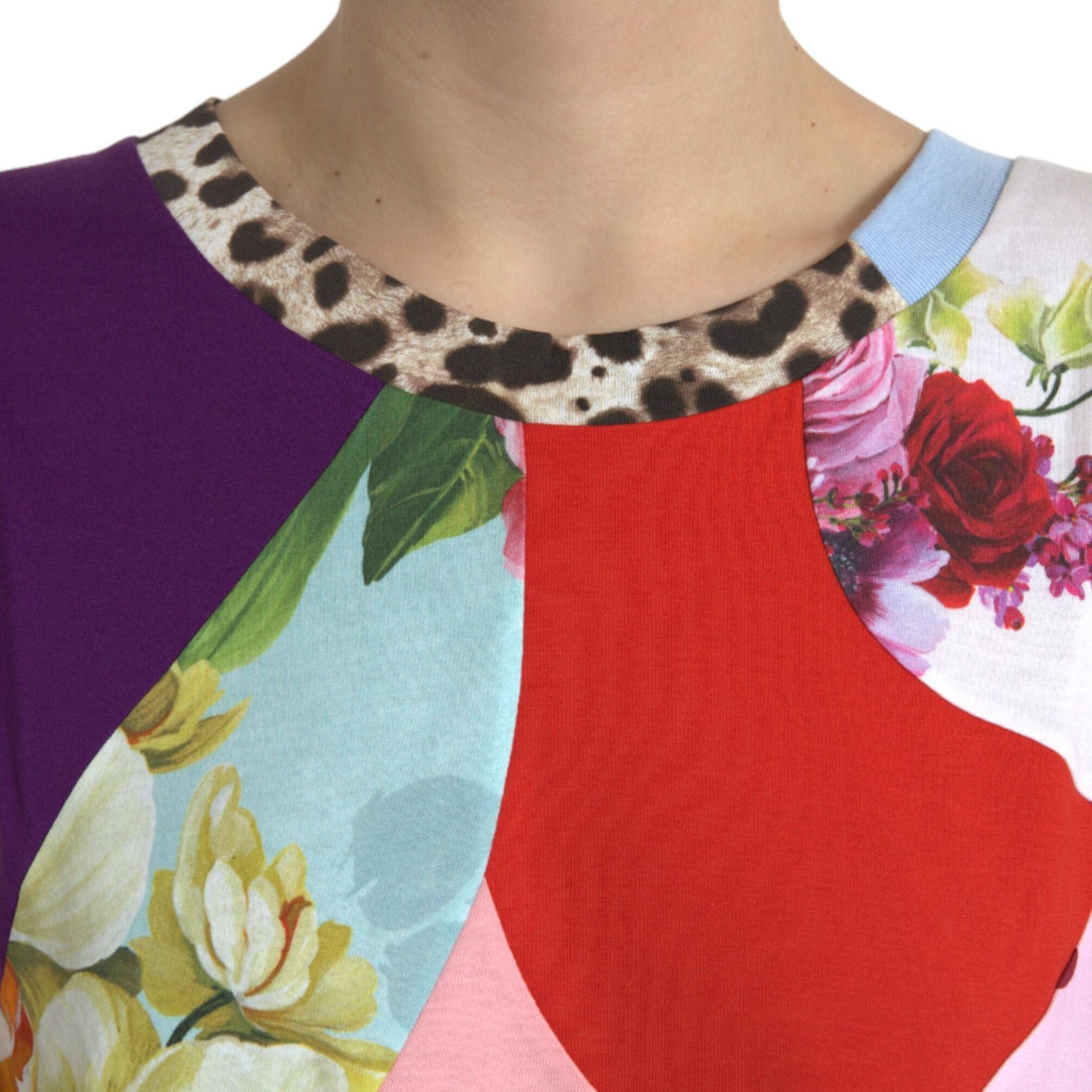 Dolce & Gabbana Multicolor Patchwork Cotton Silk Blouse Top