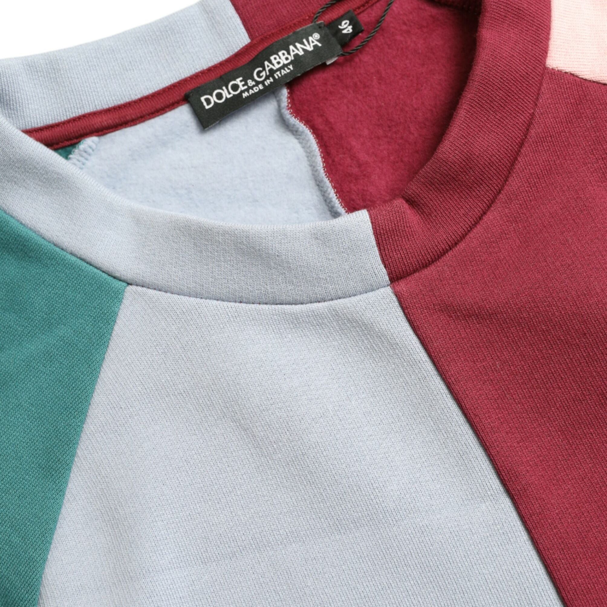 Dolce & Gabbana Multicolor Cotton Crewneck Pullover Sweater