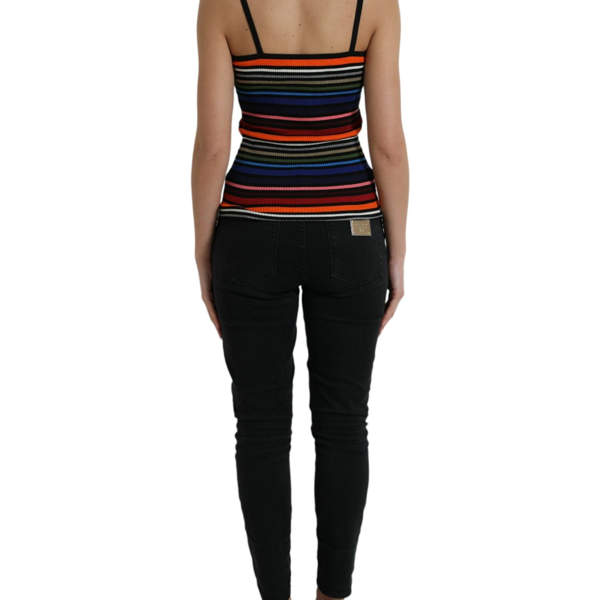 Dolce & Gabbana Multicolor Stripes Spaghetti Strap Tank Top