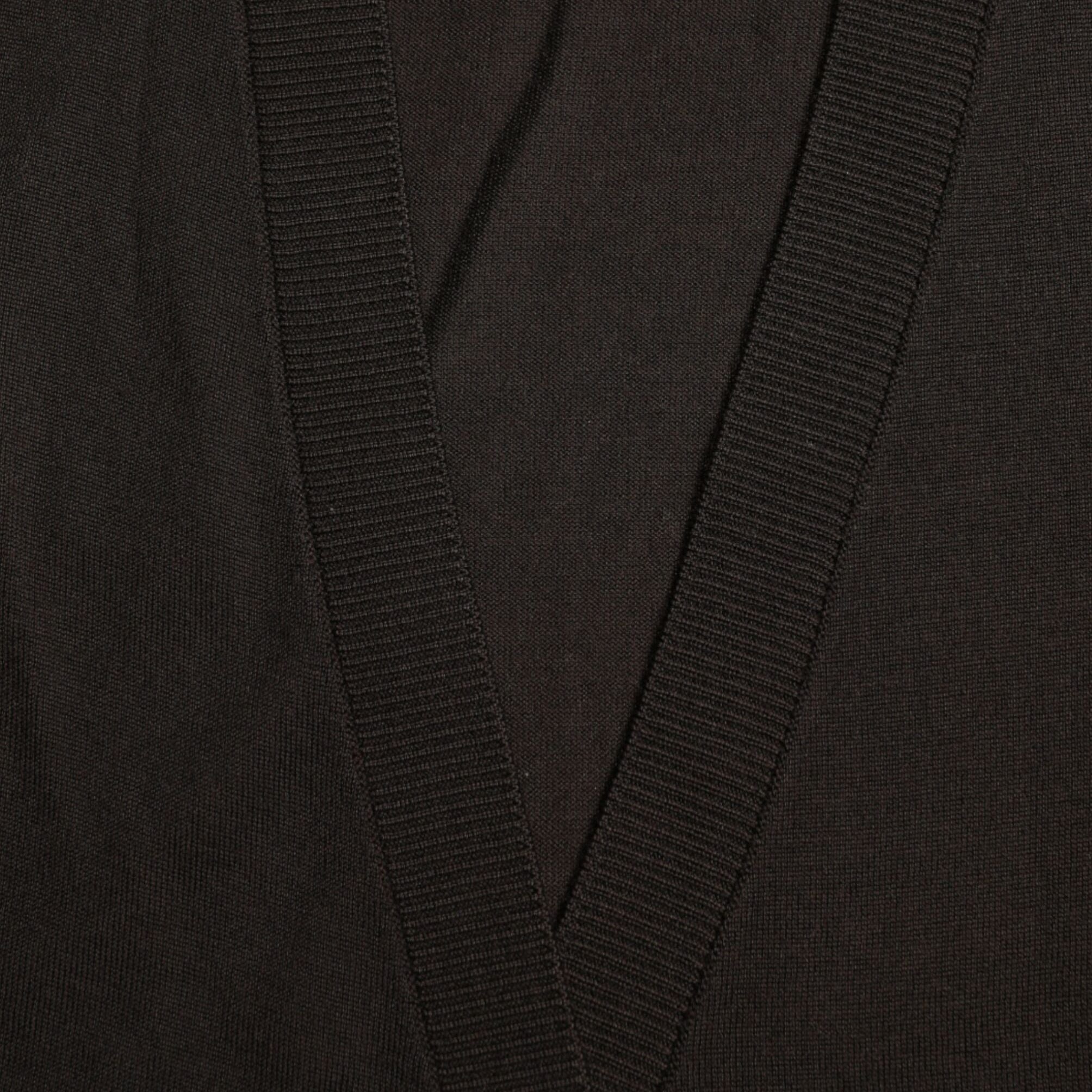 Dolce & Gabbana Black Wool V-neck Crossed Cardigan Sweater