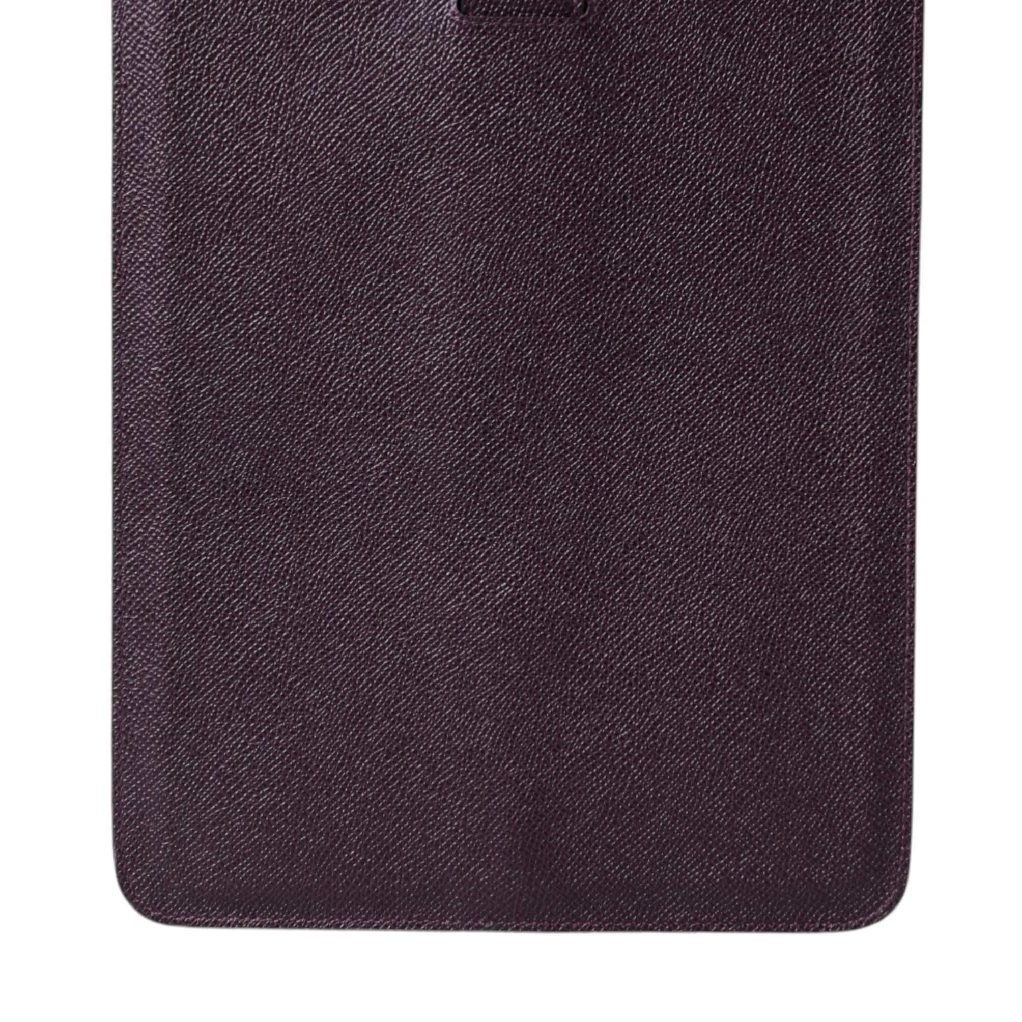 Dolce & Gabbana Dark Brown Leather Logo Plaque Cover Sleeve Tablet Case