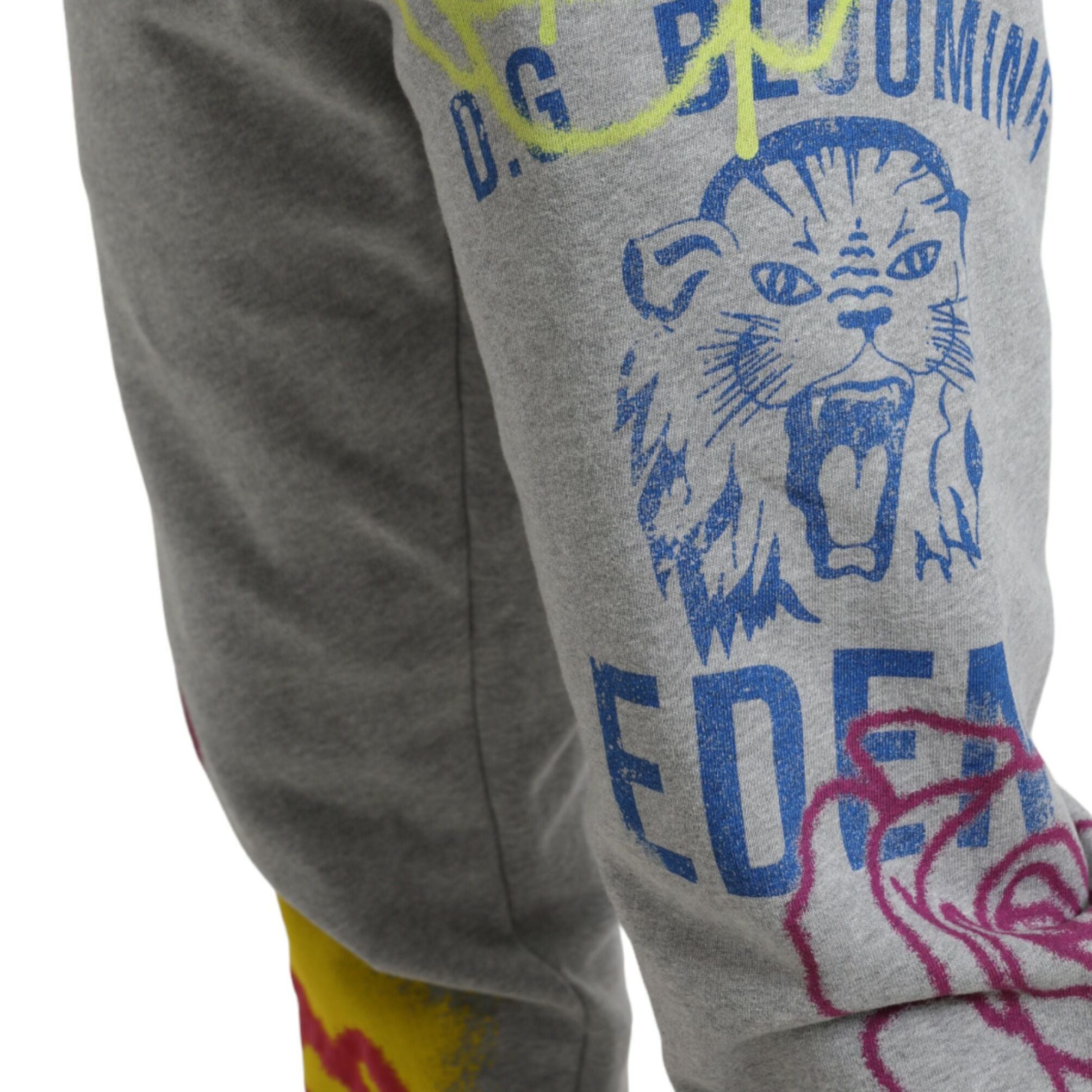 Dolce & Gabbana Gray Cotton Graffiti Sweatpants Jogger Pants