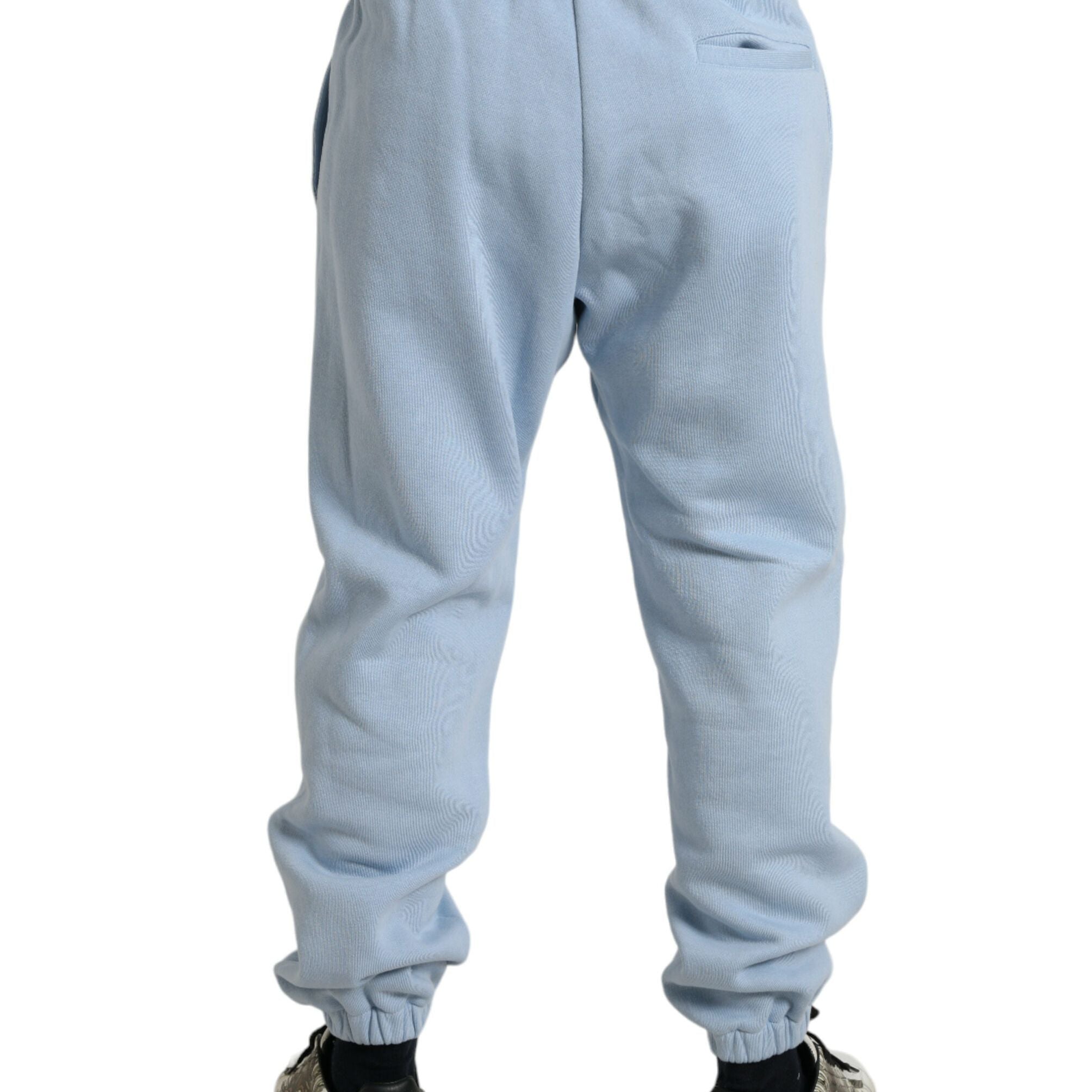 Dolce & Gabbana Light Blue Cotton Sweatpants Men Jogger Pants