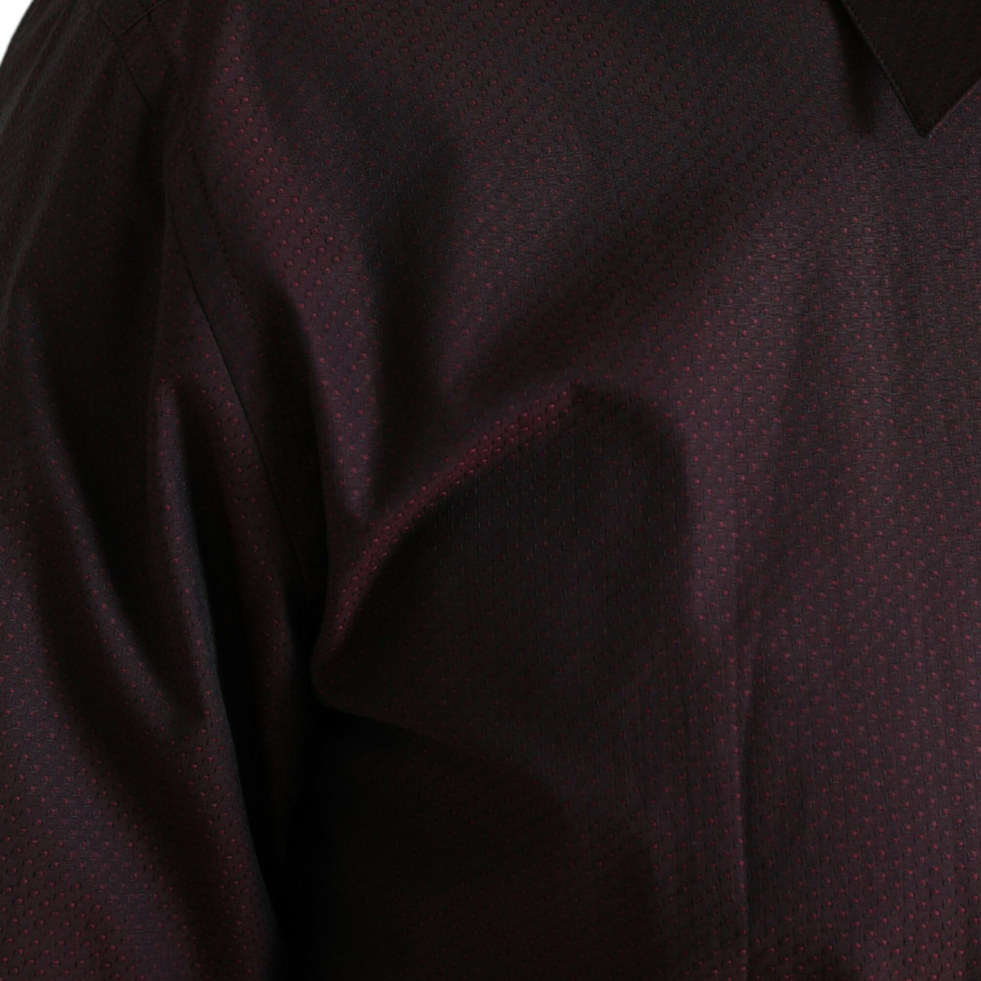 Dolce & Gabbana Maroon Jacquard Formal Dress MARTINI Shirt