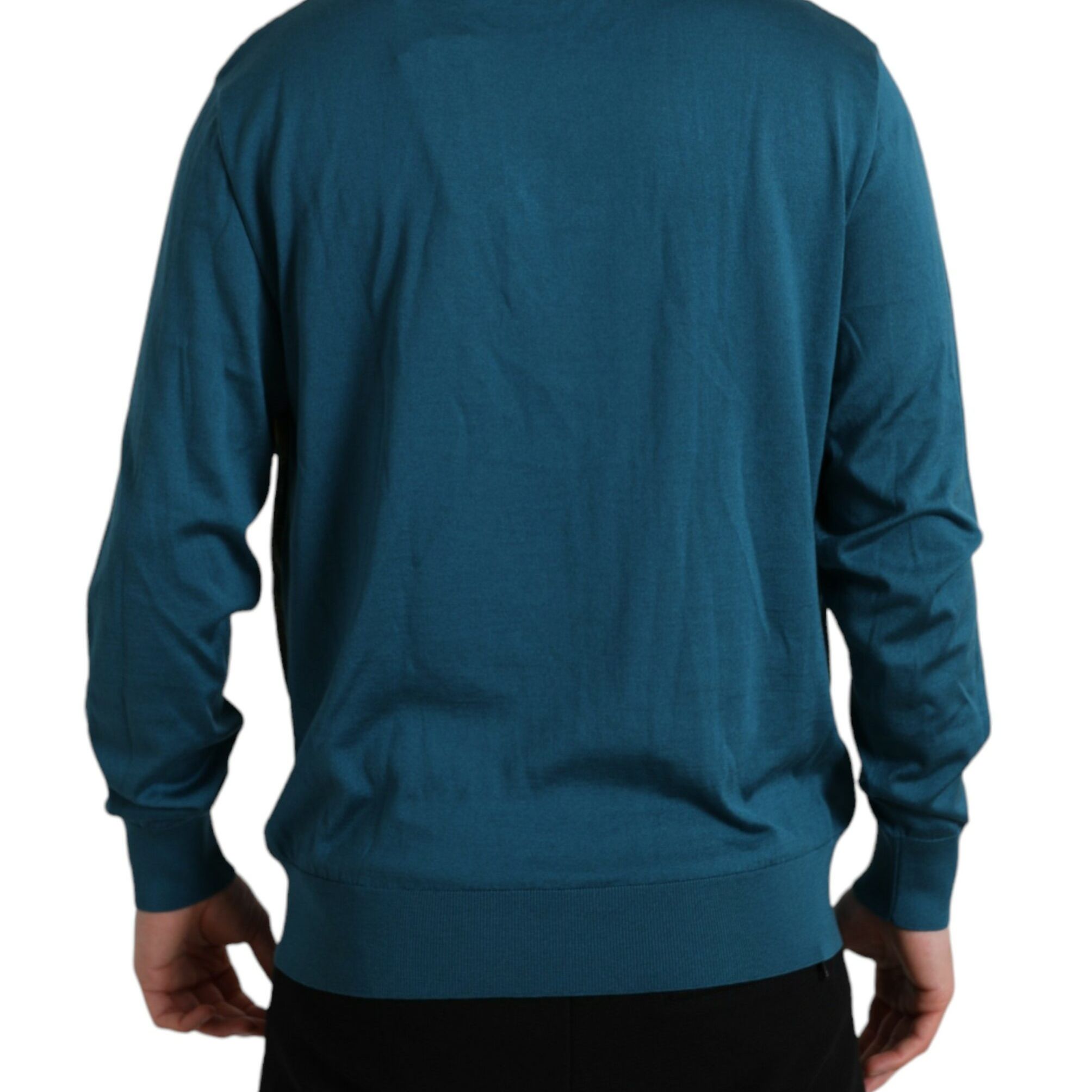 Dolce & Gabbana Green Peacock Feather Pullover Sweater