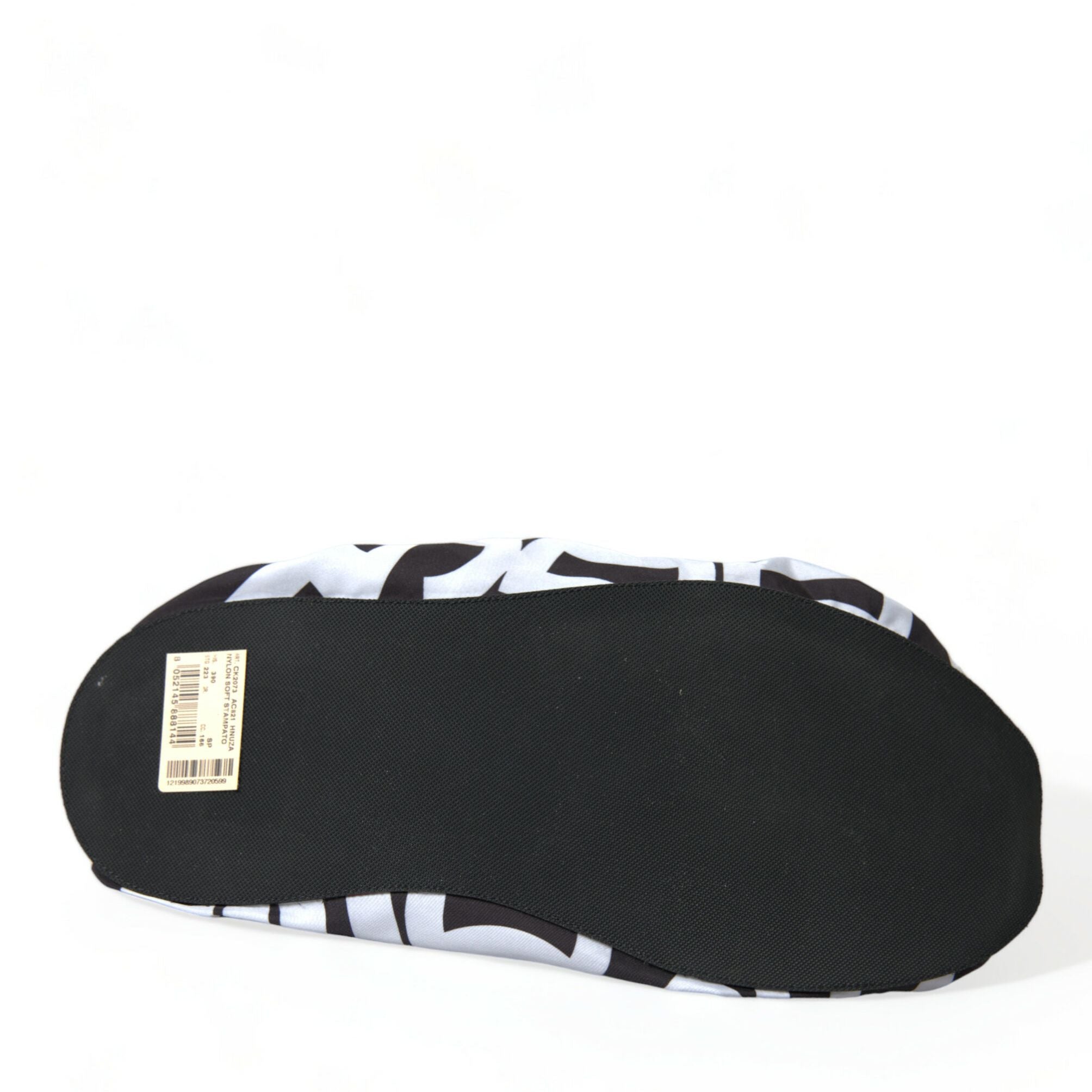 Dolce & Gabbana White Logo Print Nylon Slip On Flats Shoes