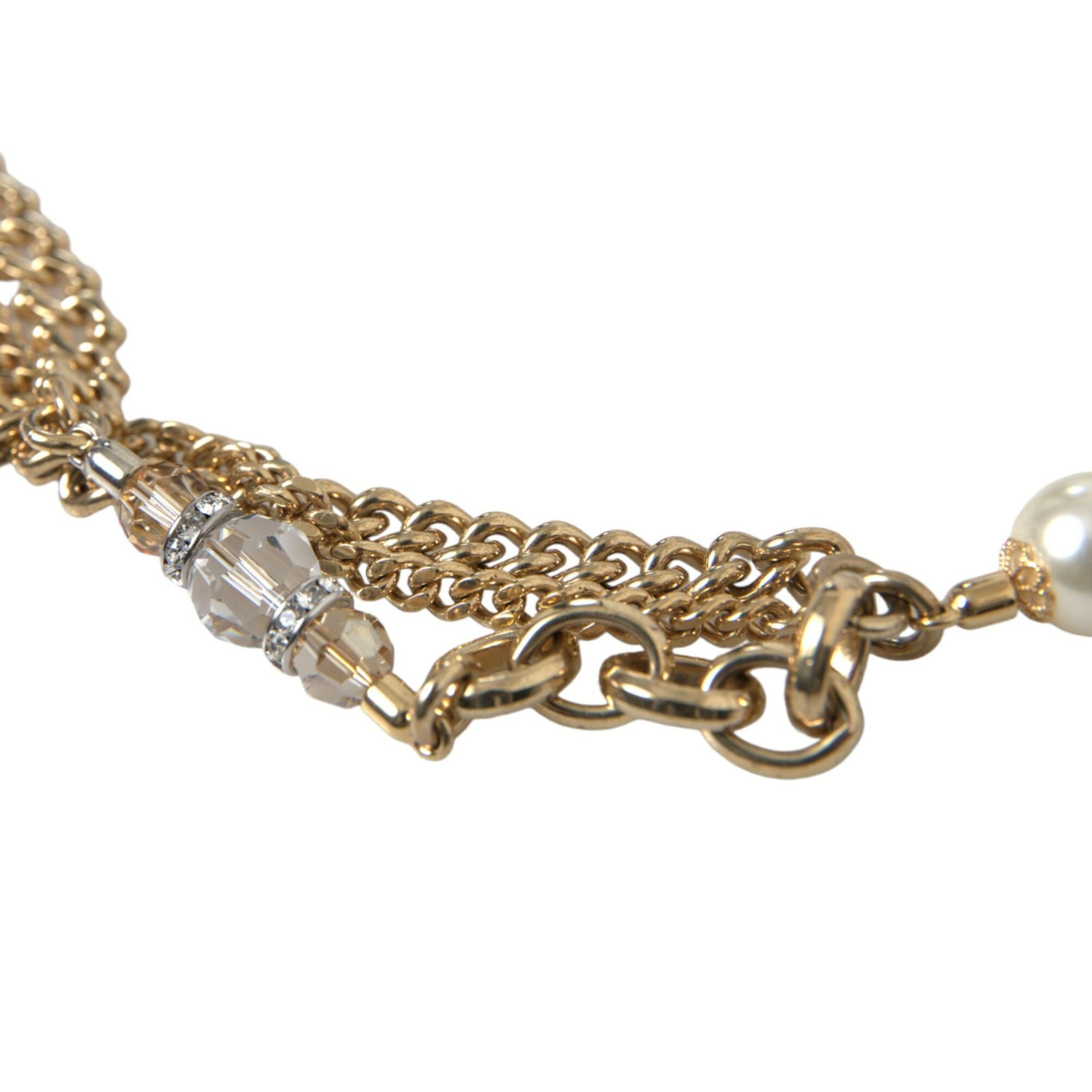 Dolce & Gabbana Blue Braided Gold Brass Chain Waist Belt