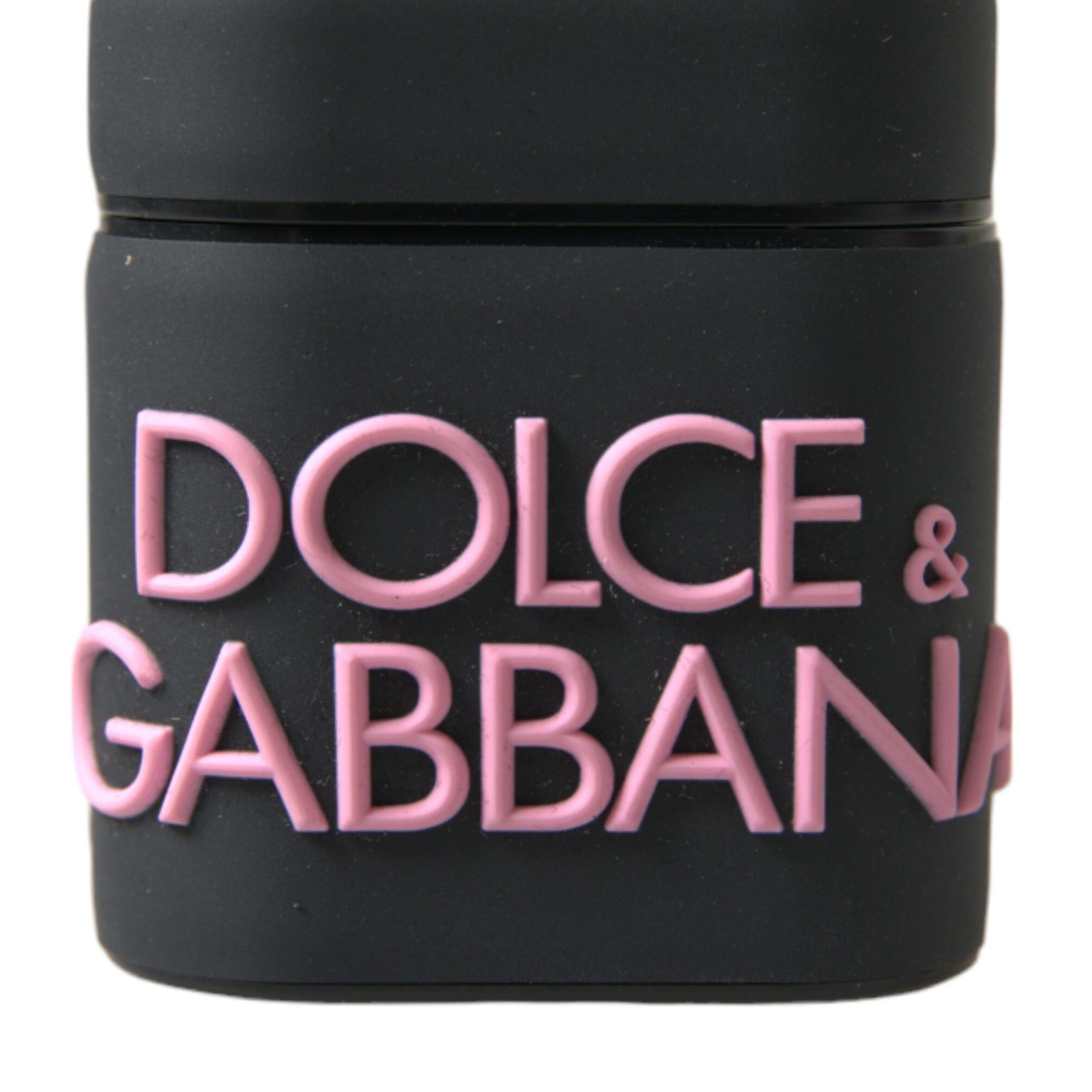 Dolce & Gabbana Black Pink Silicone Embossed Logo Airpods Case