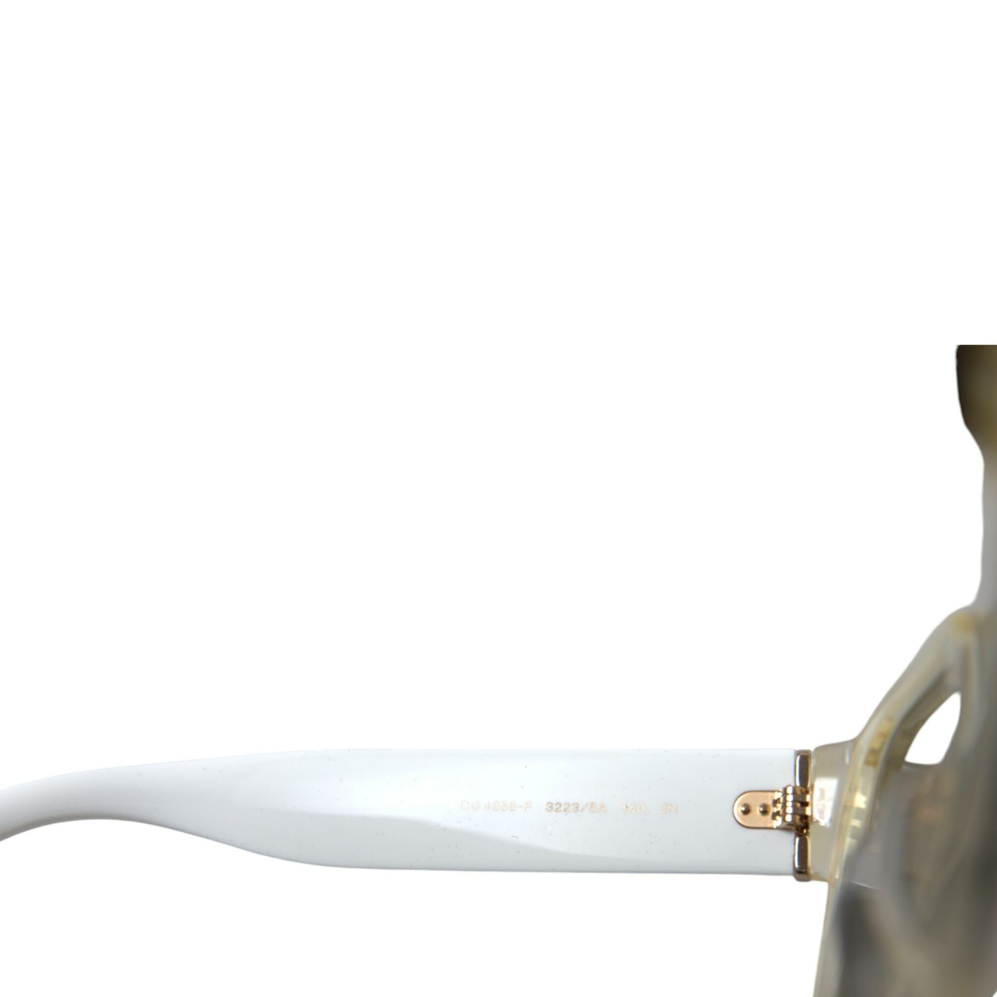 Dolce & Gabbana White Acetate Mirror Lenses DG4356 Sunglasses