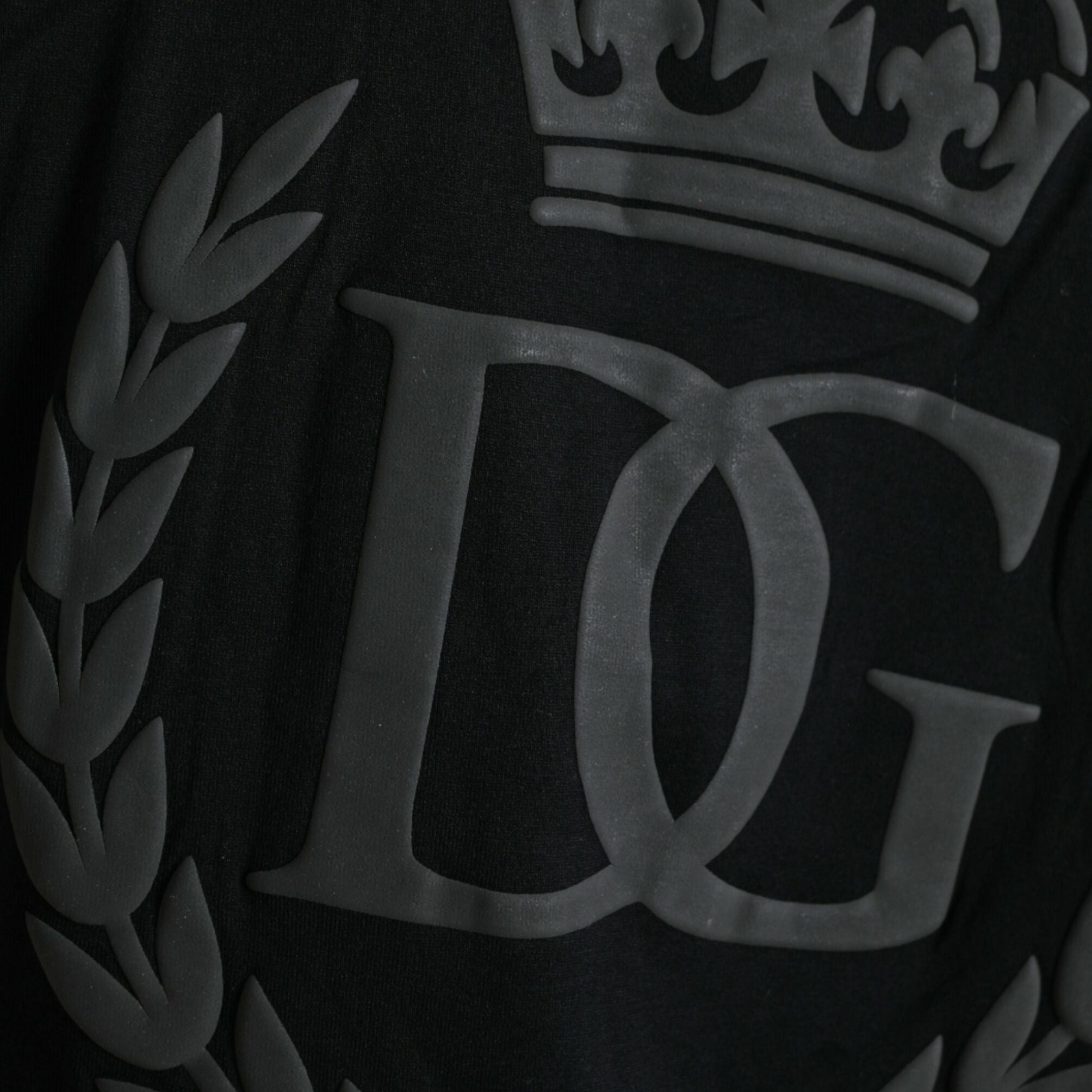Dolce & Gabbana Black Logo Embossed Crew Neck Short Sleeves T-shirt