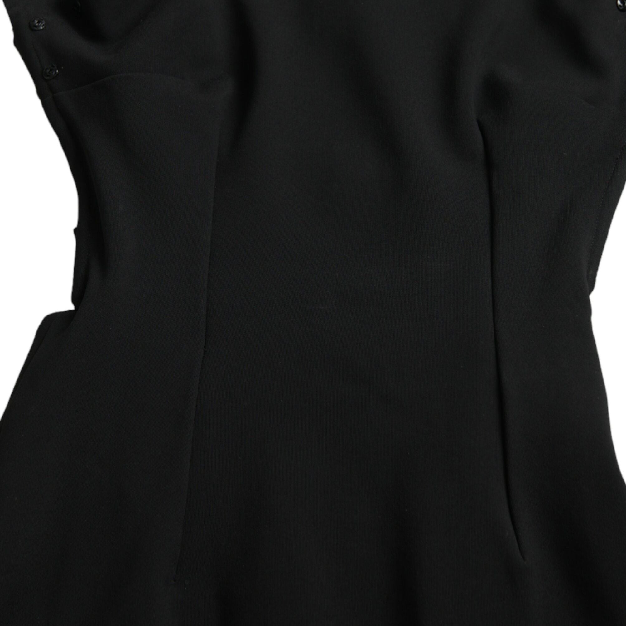 Dolce & Gabbana Black Sheath Halter Sleeveless Midi Dress