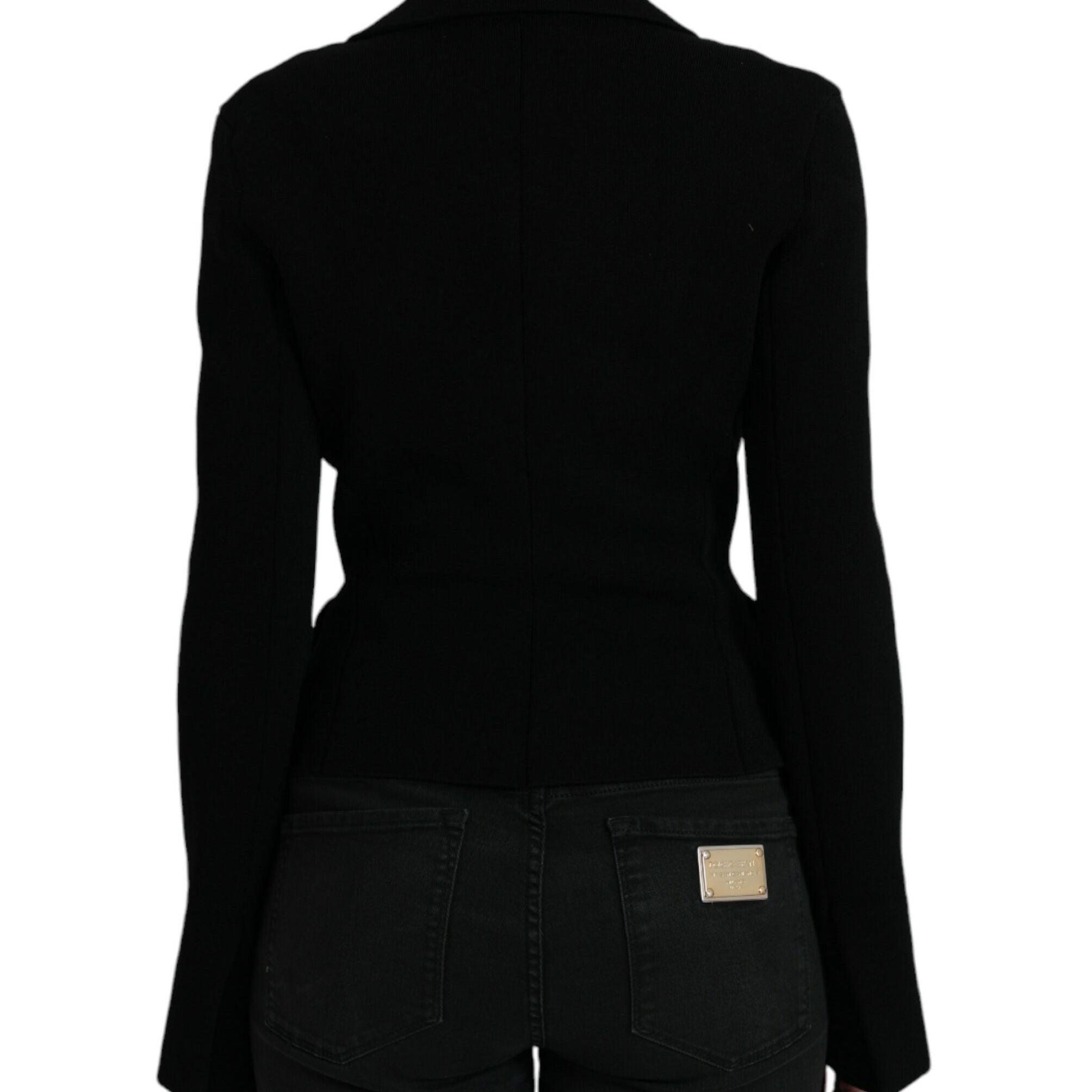 Dolce & Gabbana Black Viscose Single Breasted Blazer Jacket