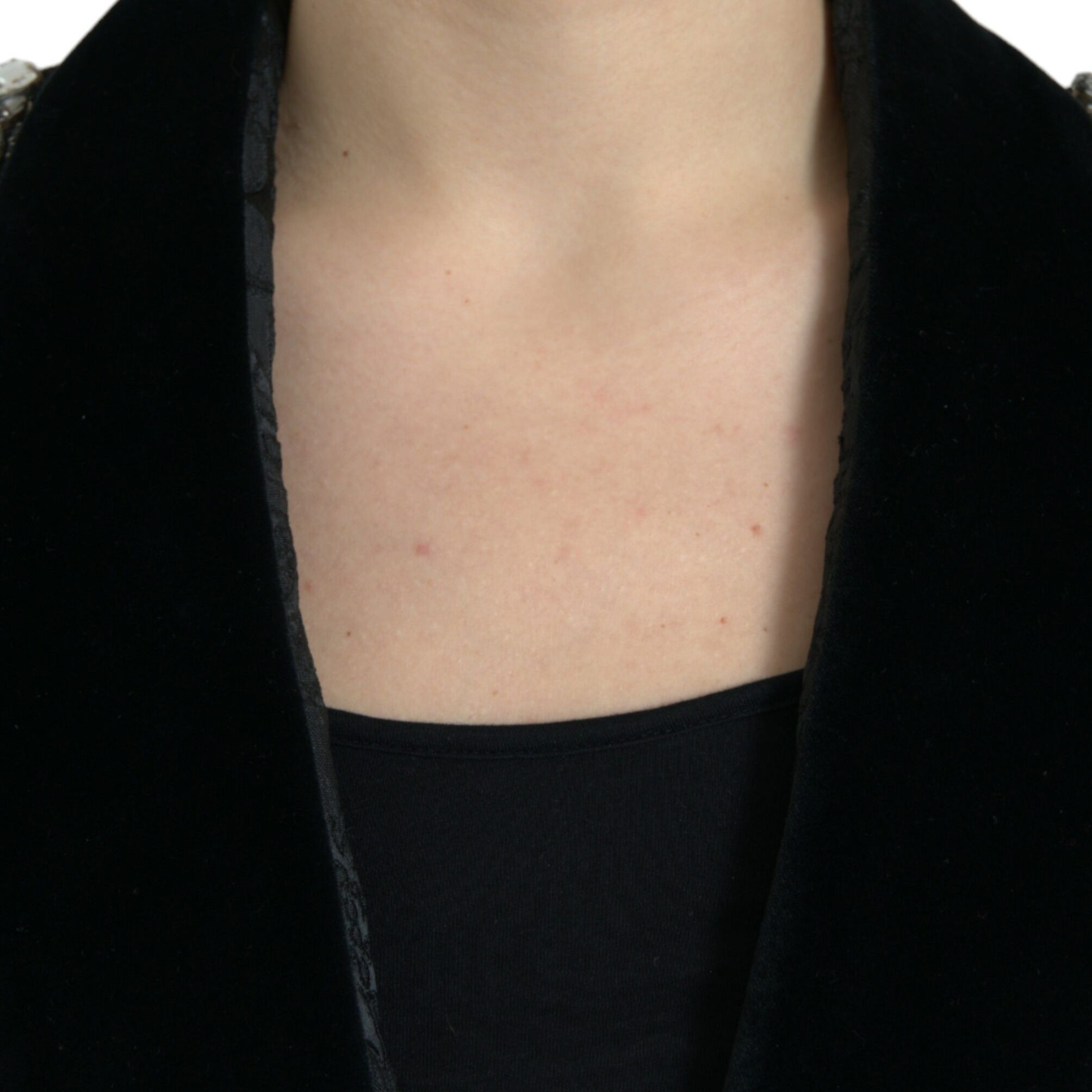 Dolce & Gabbana Black Crystal Embellished Overcoat Jacket