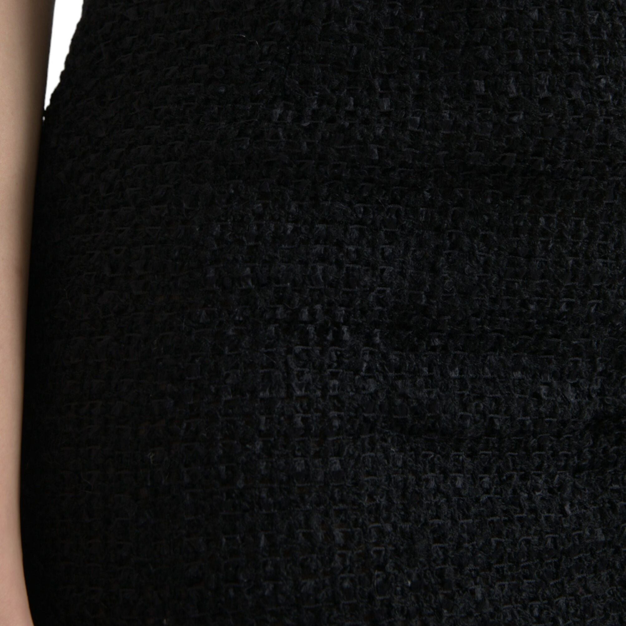 Dolce & Gabbana Black Wool High Waist Pencil Cut Midi Skirt