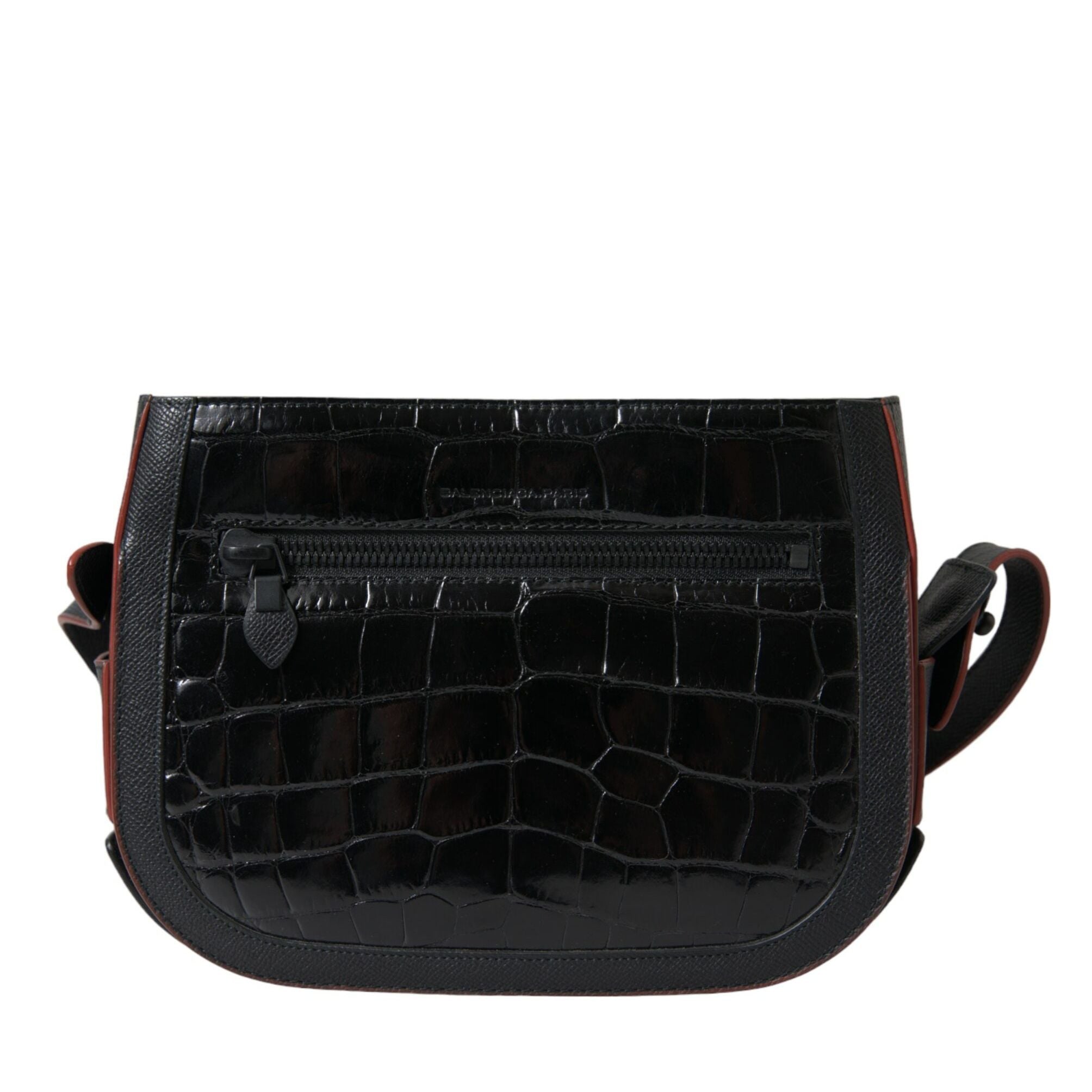 Balenciaga Black Exotic Leather Shoulder Crossbody Camera Bag