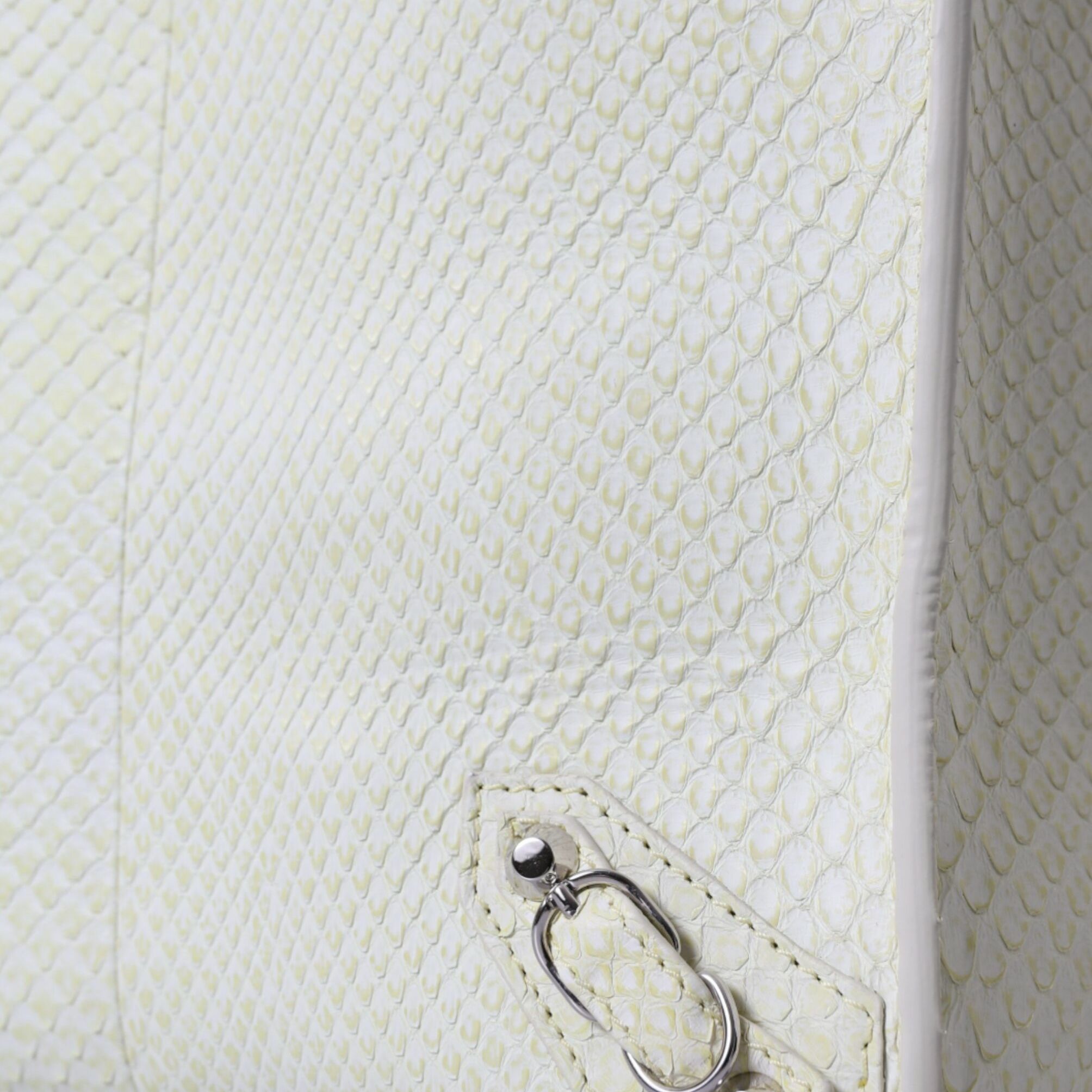 Balenciaga White Yellow Exotic Skin Leather Shopping Tote PAPIER Bag