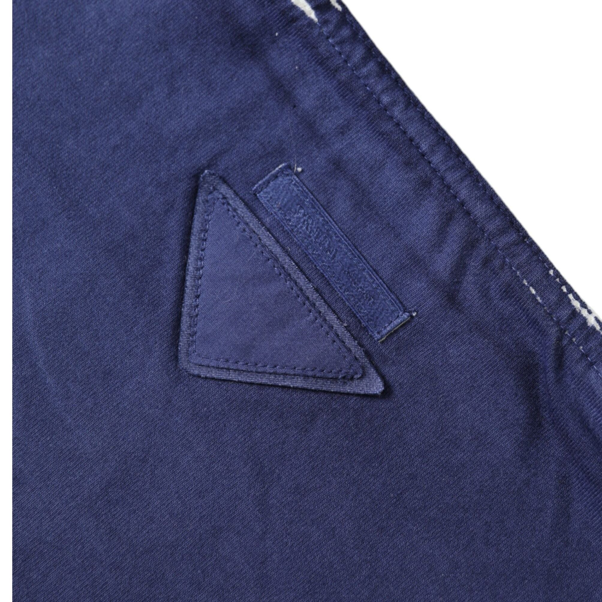 Prada Blue Jersey Fabric Logo Shoulder Shopping Tote Shopping Bag