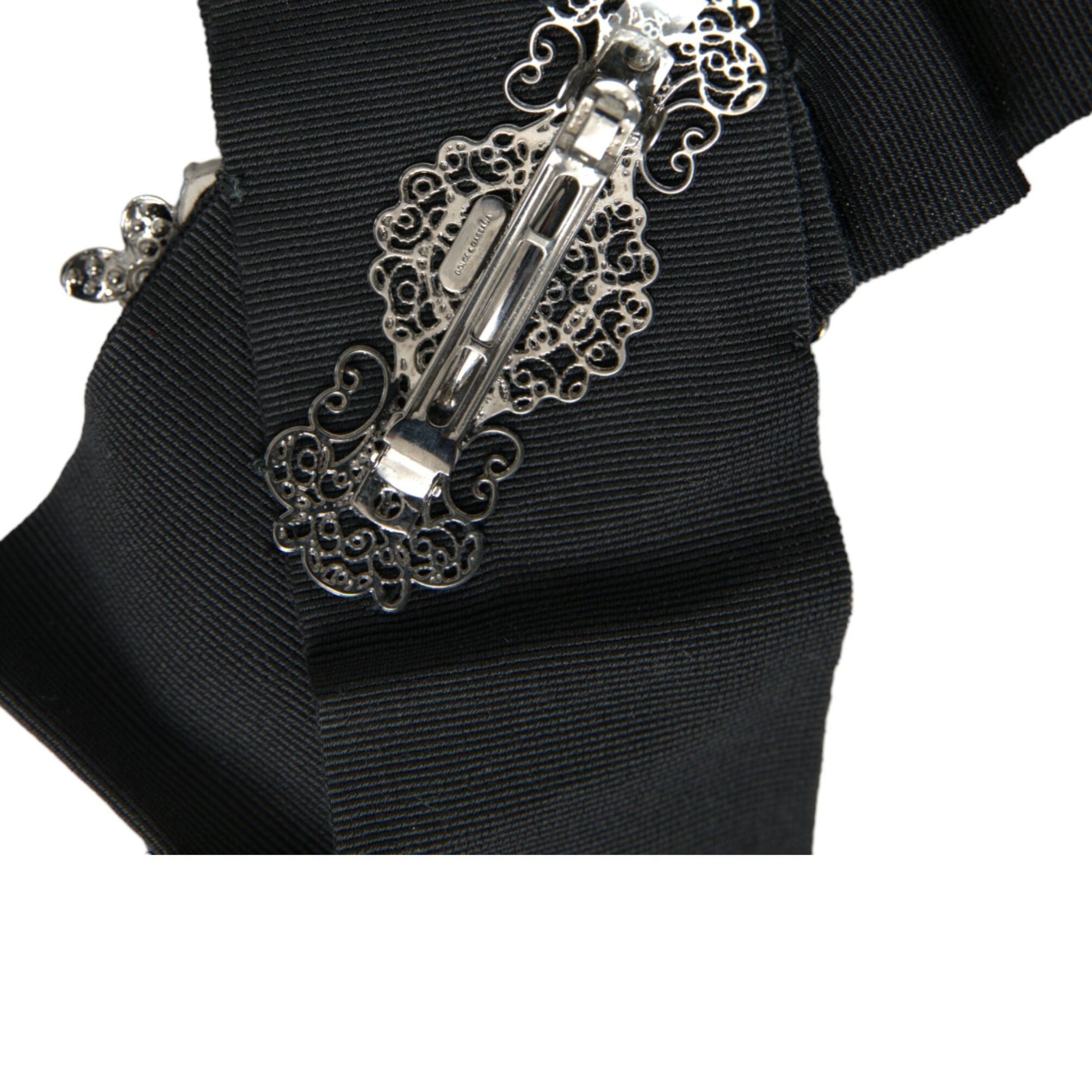 Dolce & Gabbana Black Swarovski Crystal Embellished Hair Clip