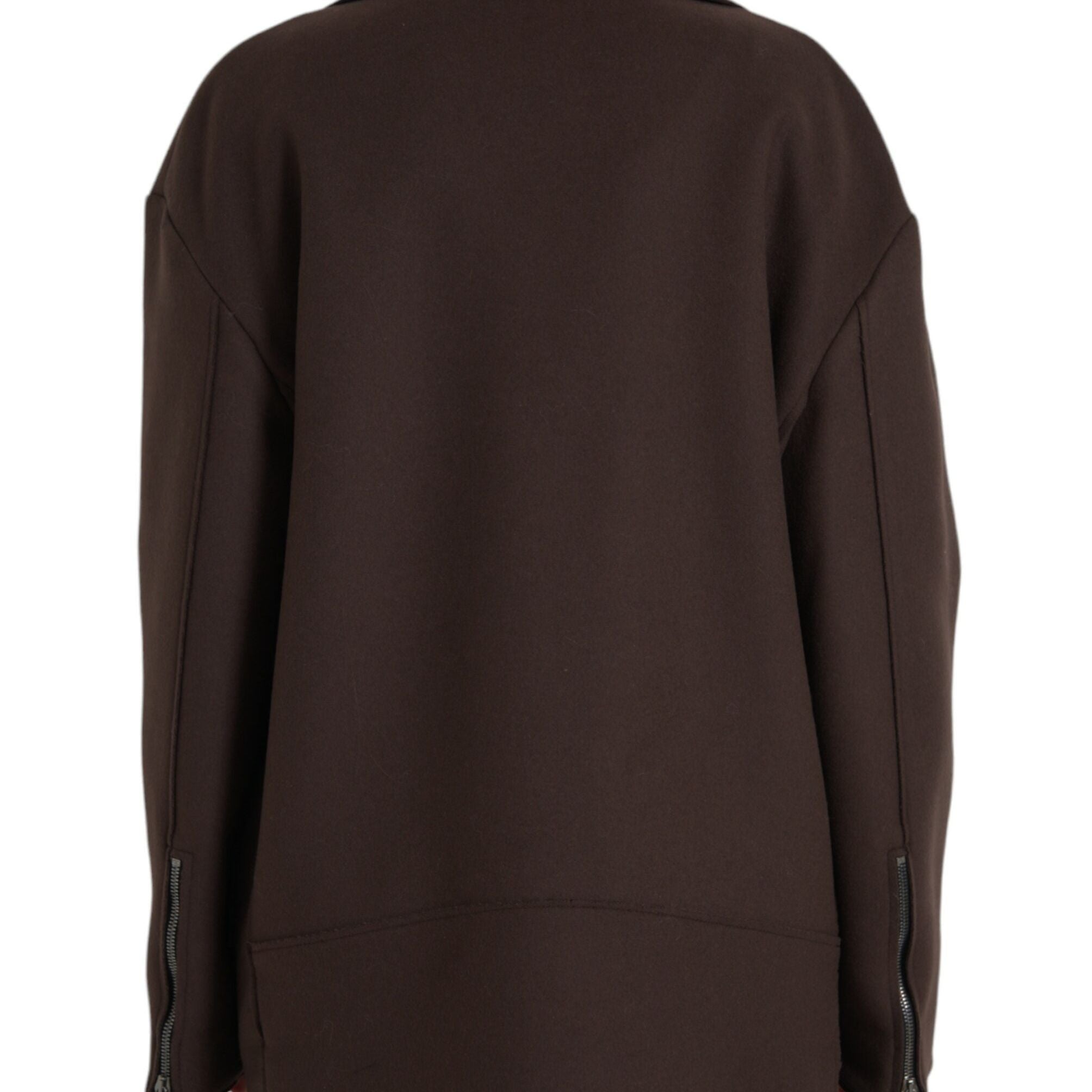 Dolce & Gabbana Brown Coat Short Biker Wool Jacket