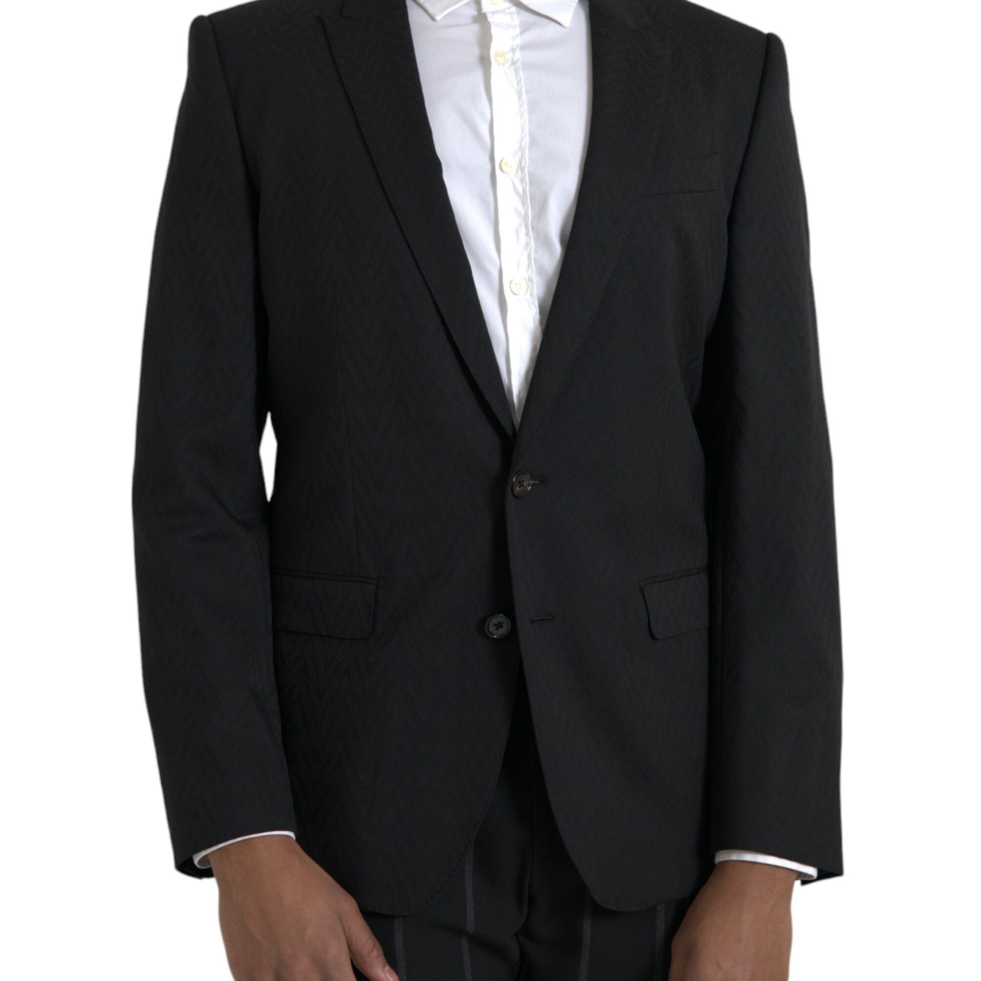 Dolce & Gabbana Black MARTINI Slim Fit Jacket Coat Blazer