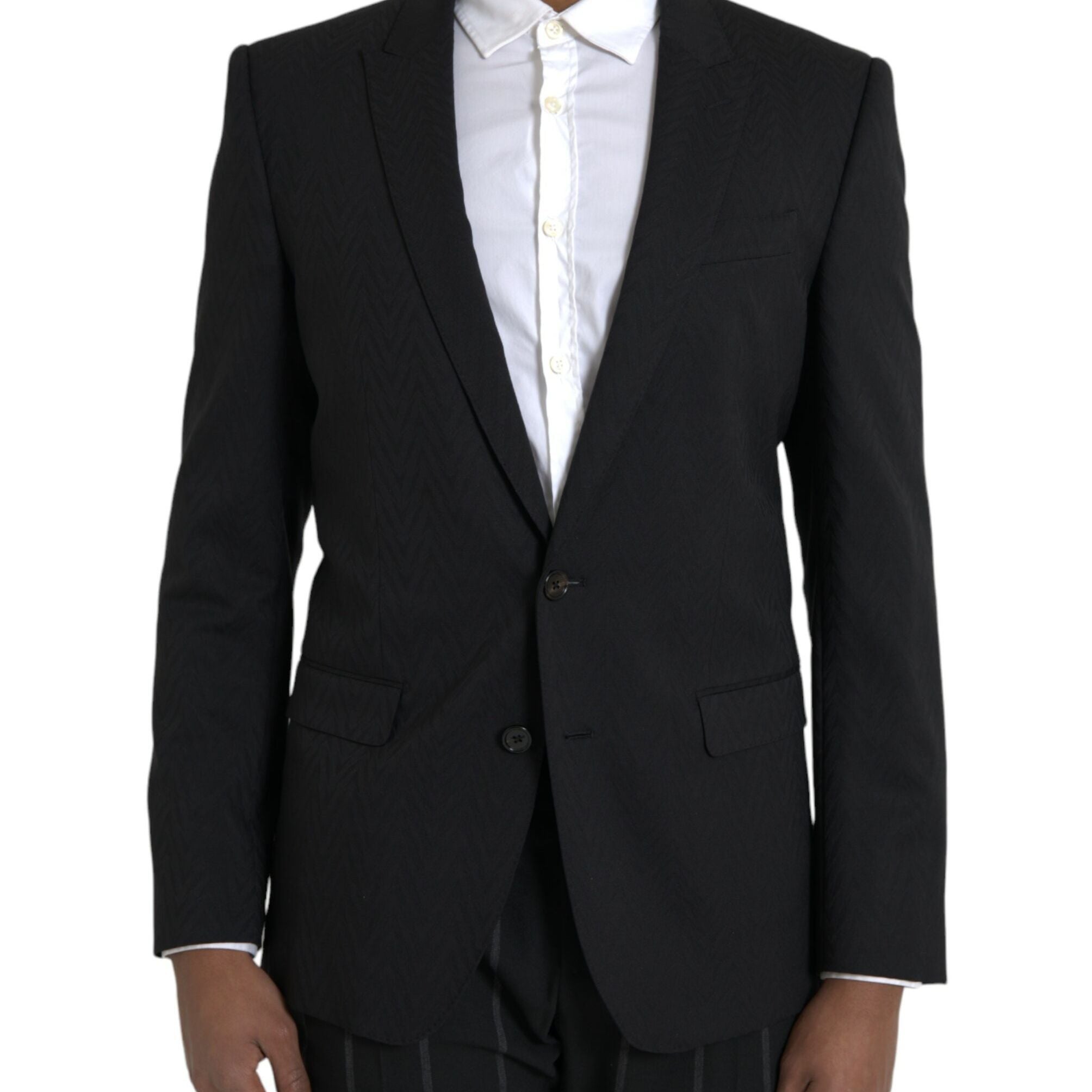 Dolce & Gabbana Black MARTINI Slim Fit Jacket Coat Blazer