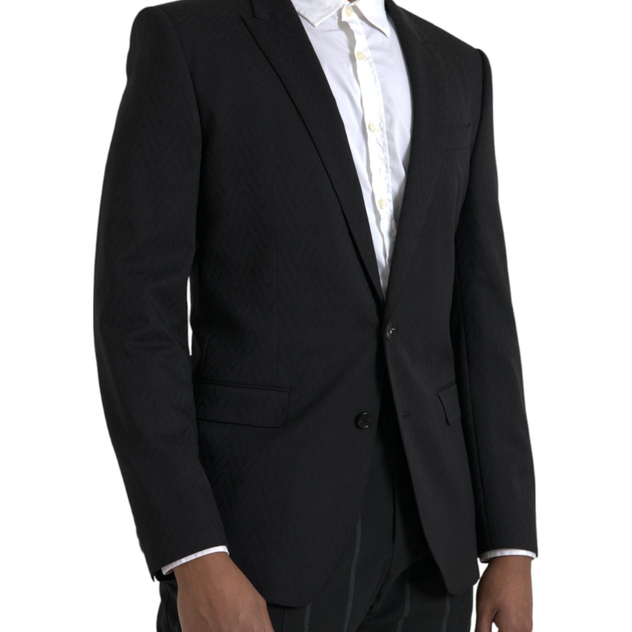 Dolce & Gabbana Black MARTINI Slim Fit Jacket Coat Blazer