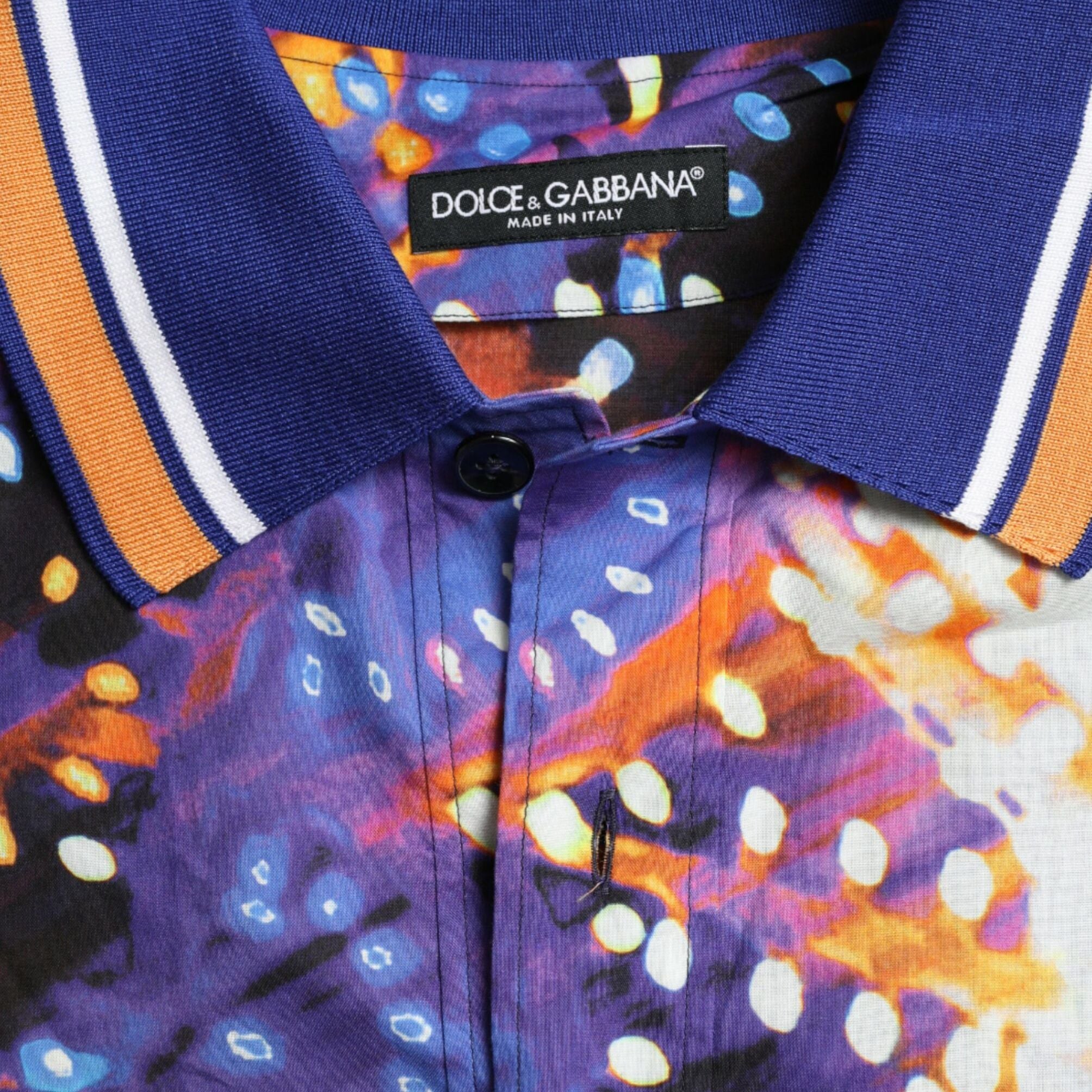 Dolce & Gabbana Multicolor Luminarie Print Cotton Casual Shirt