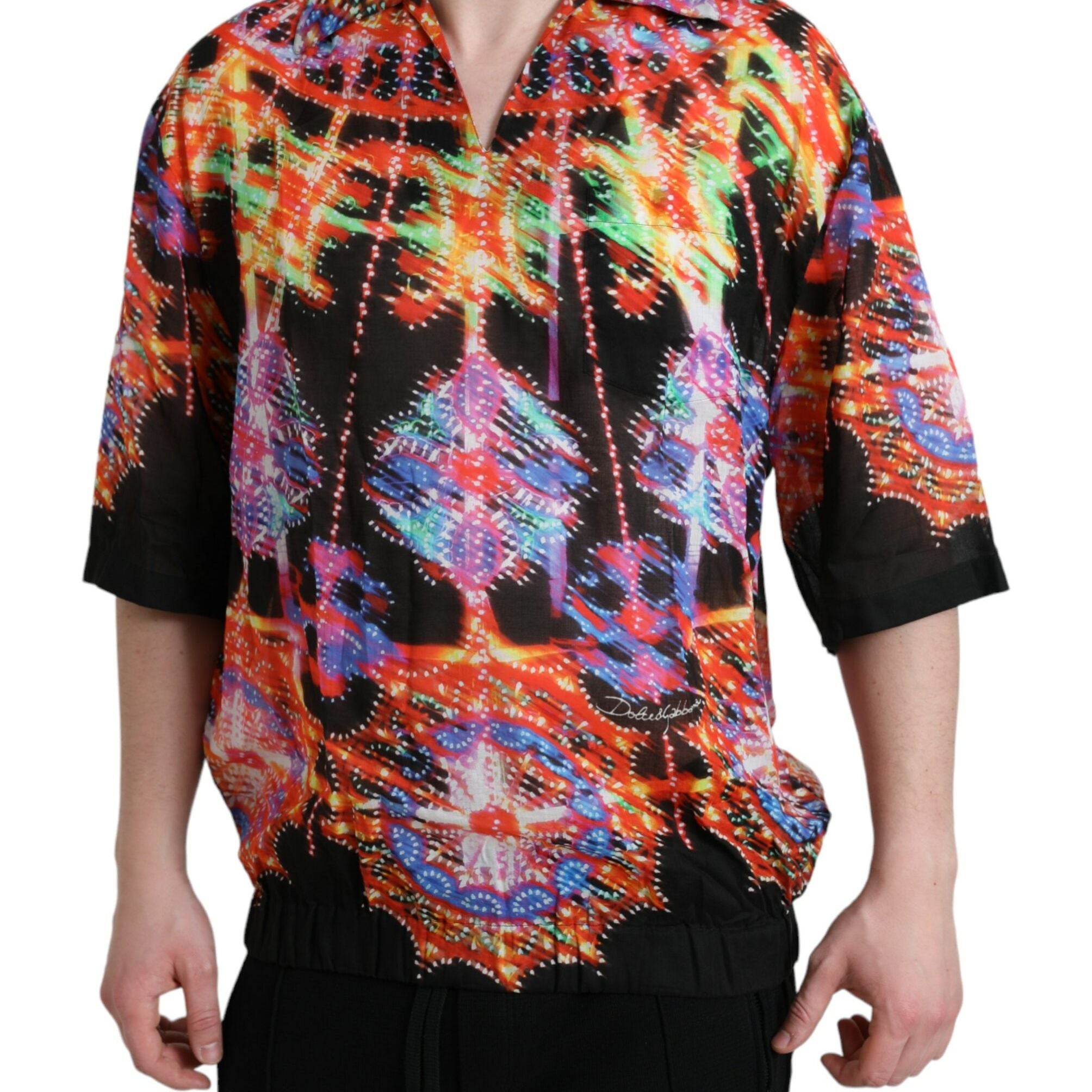 Dolce & Gabbana Multicolor Luminarie Print Cotton T-shirt