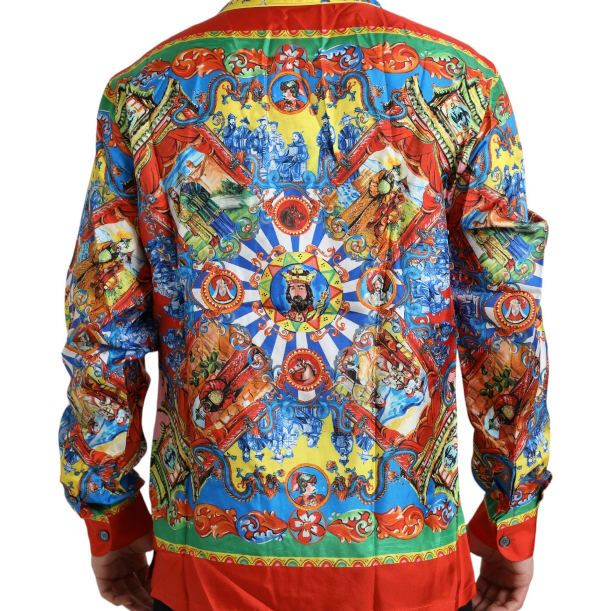 Dolce & Gabbana Multicolor Patterned Button Down Casual Shirt