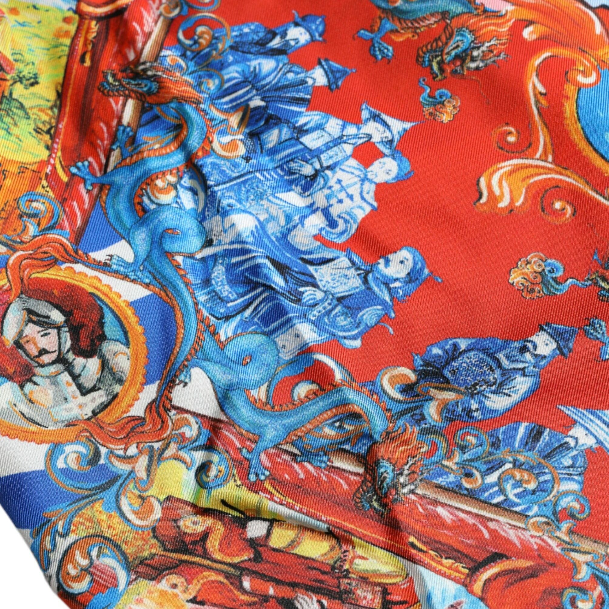Dolce & Gabbana Multicolor Patterned Button Down Casual Shirt
