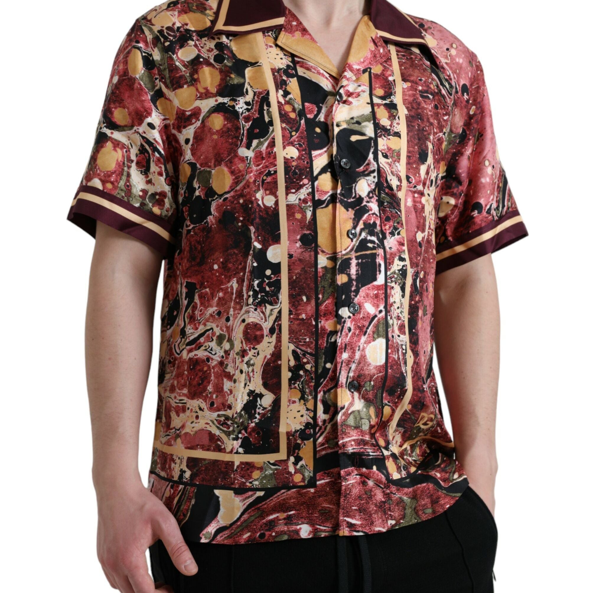 Dolce & Gabbana Multicolor Button Down Silk Shirt