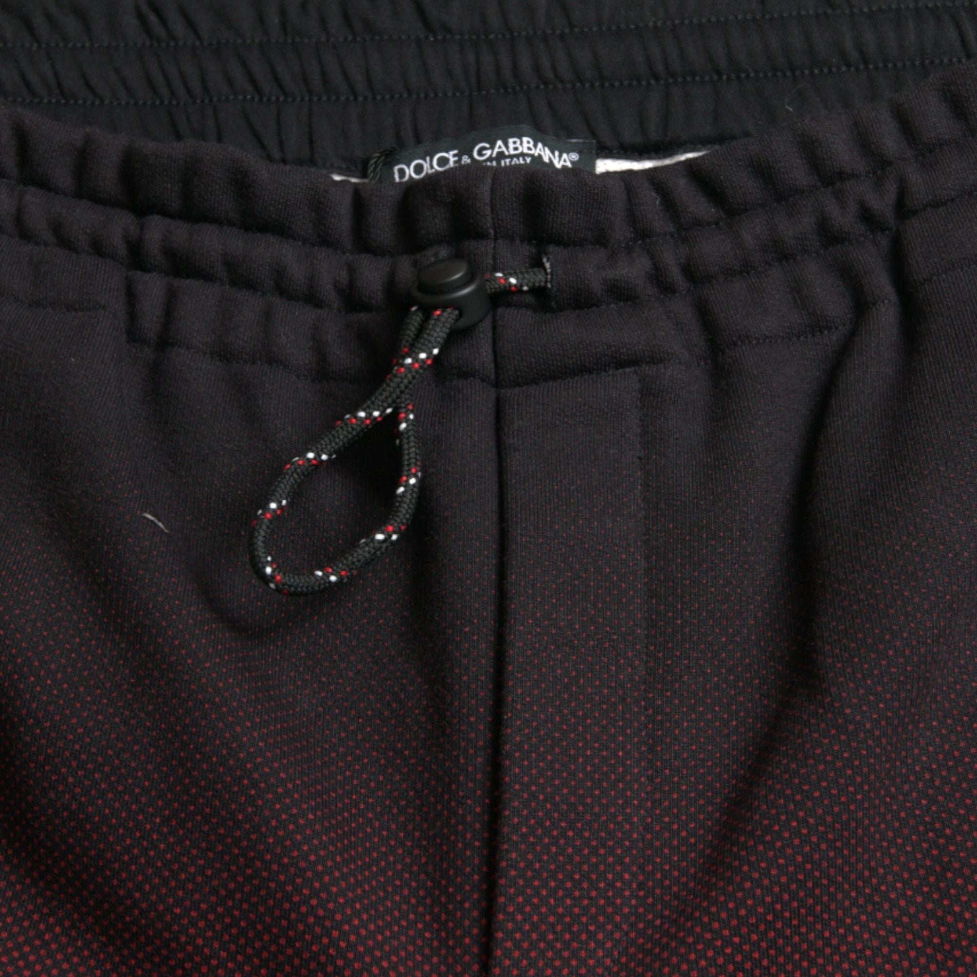 Dolce & Gabbana Red Leopard Print Cotton Bermuda Shorts
