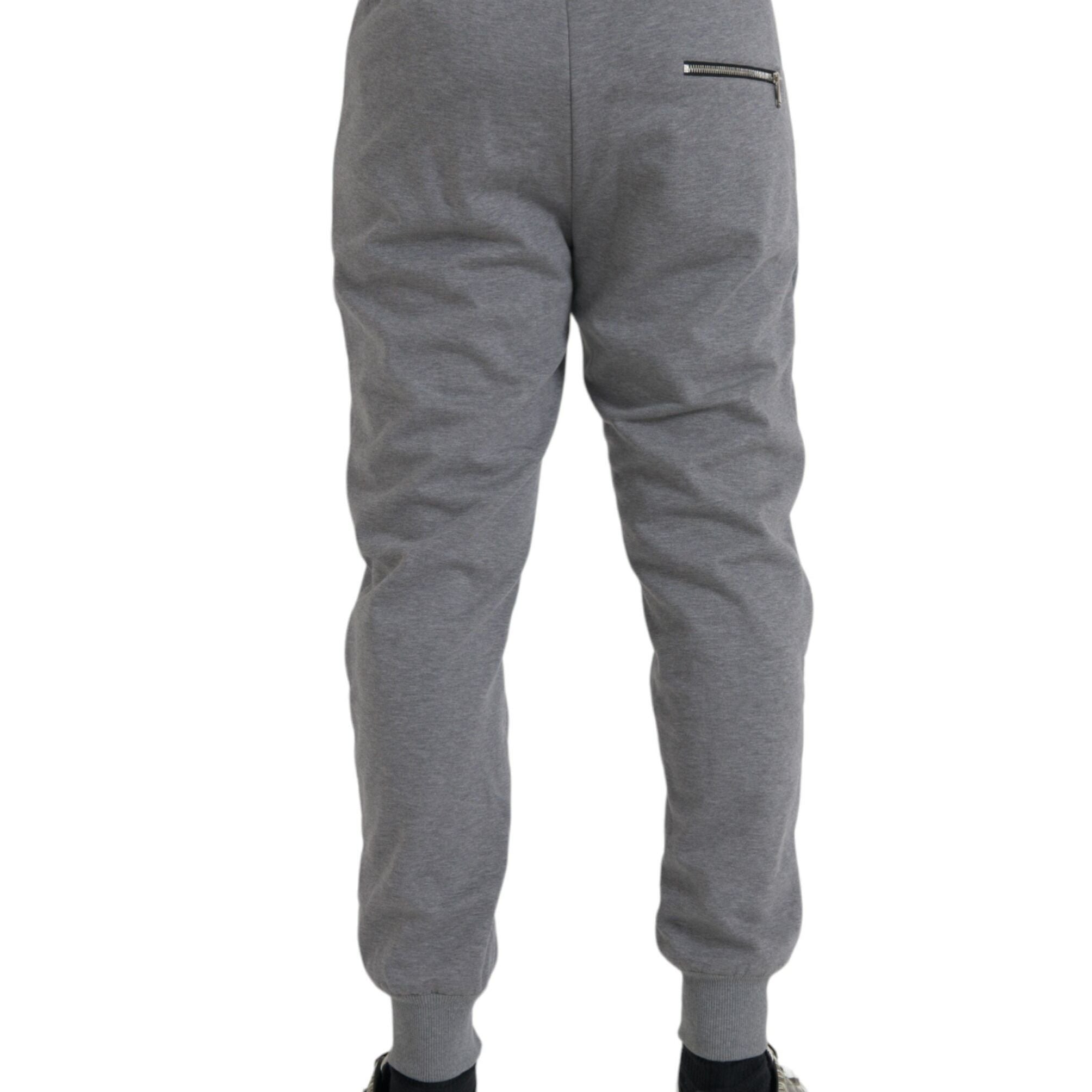 Dolce & Gabbana Gray Cotton Jogger Skinny Sweatpants Pants