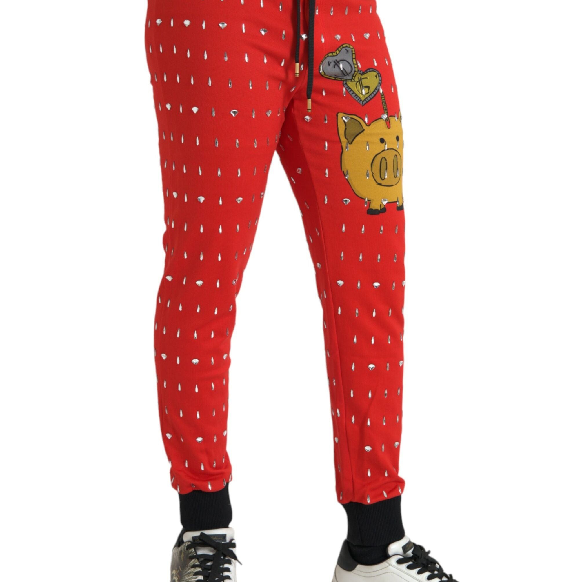 Dolce & Gabbana Red Year Of The Pig Jogger Sweatpants Pants